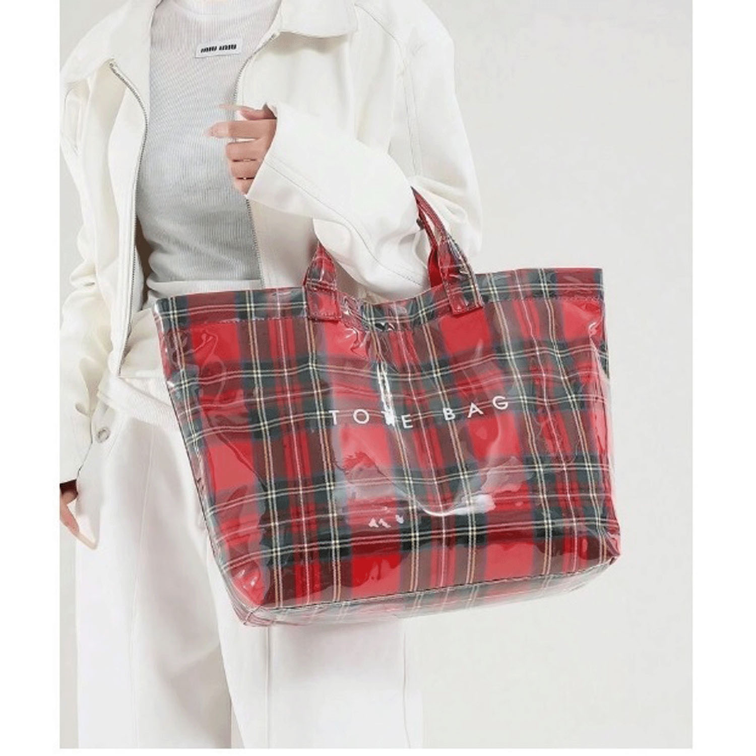 PVCチェックトートバッグ - 画像2