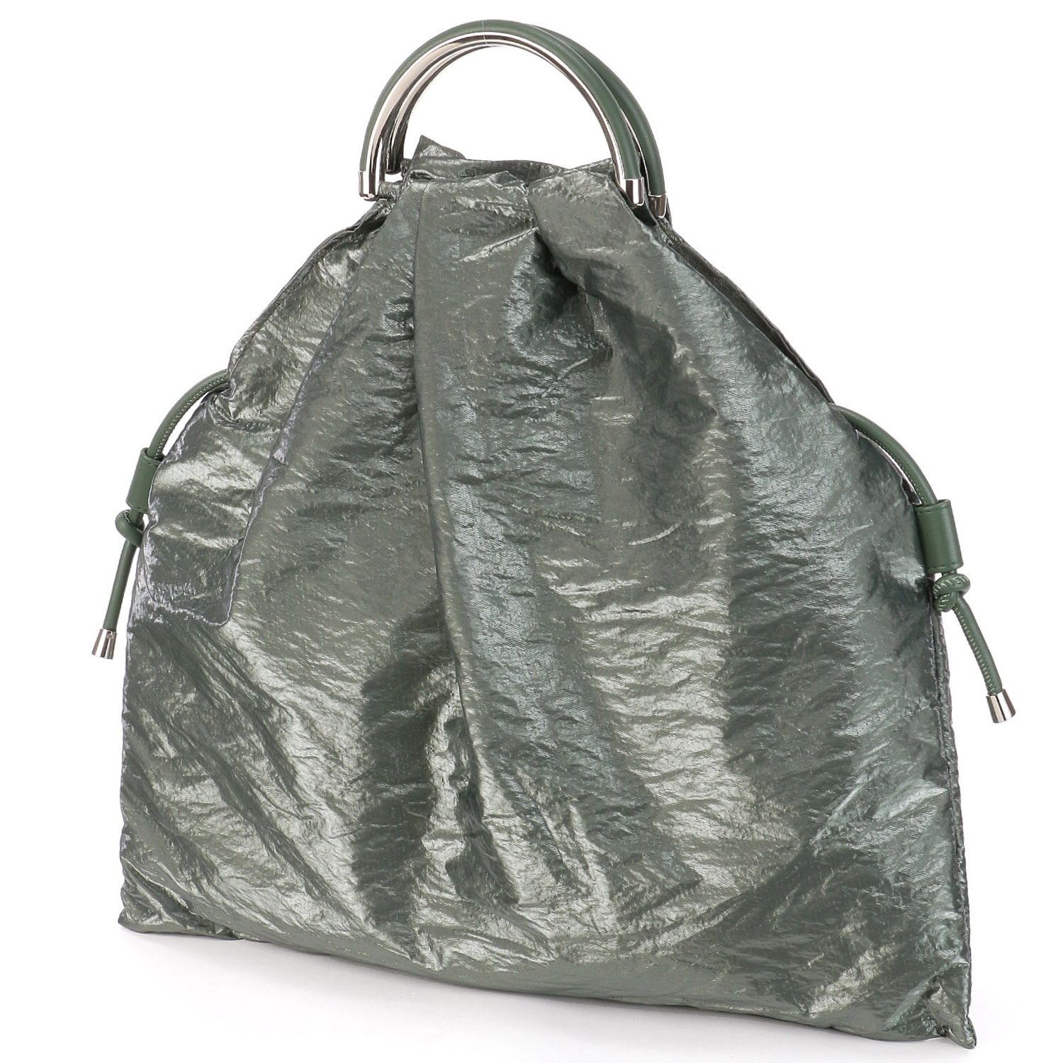 cachecache メタリックコンビ金手ハンドル2WAYトートバッグ - 画像2