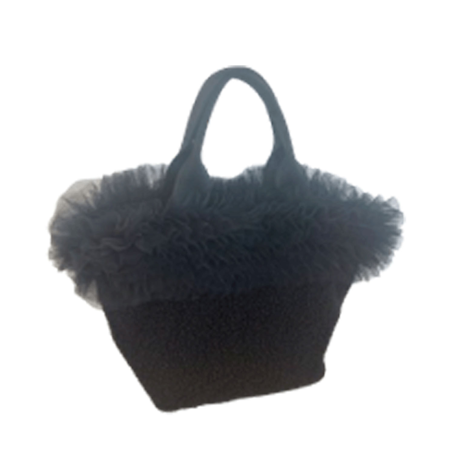 チュール×ボアハンドバッグ - 画像2