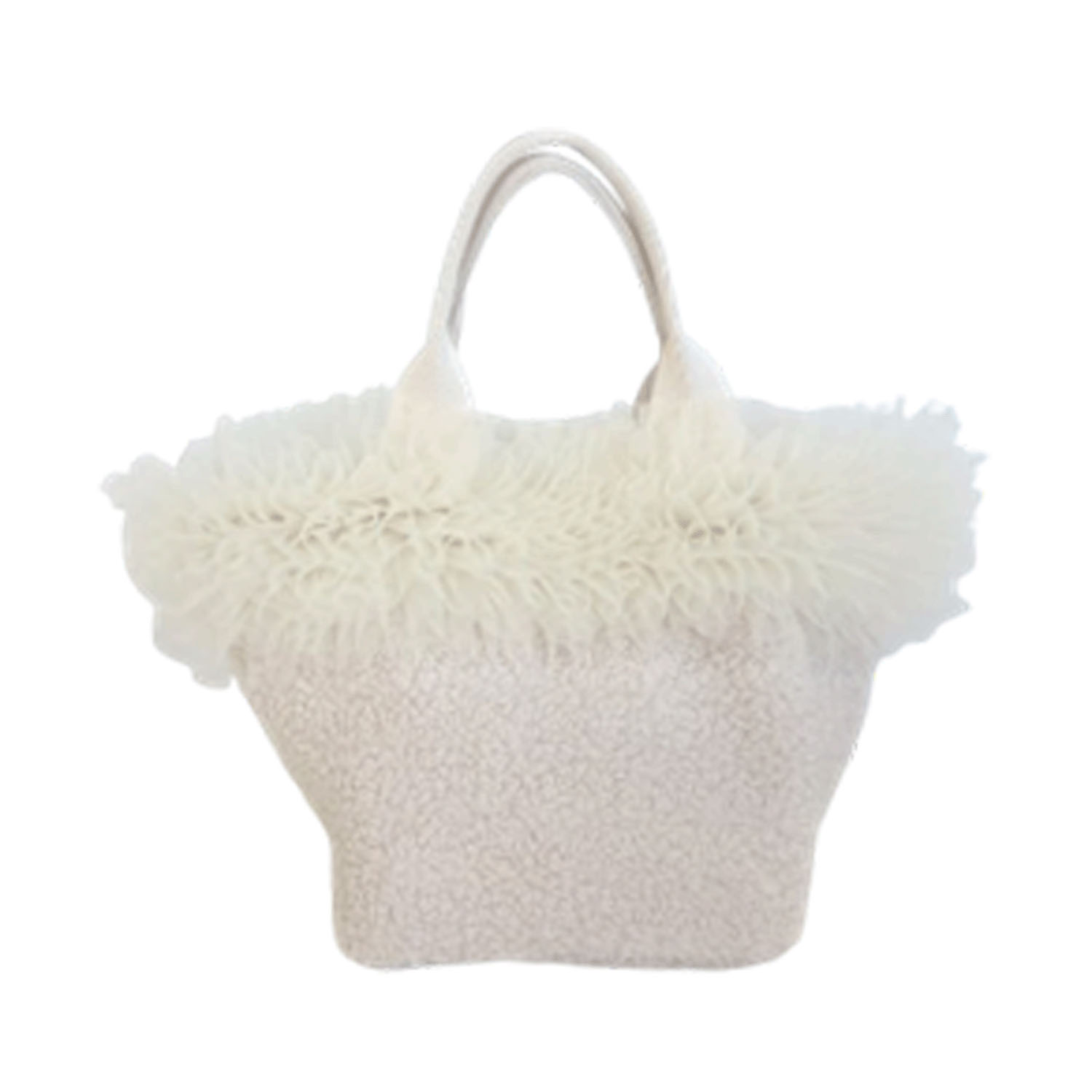 チュール×ボアハンドバッグ - 画像3