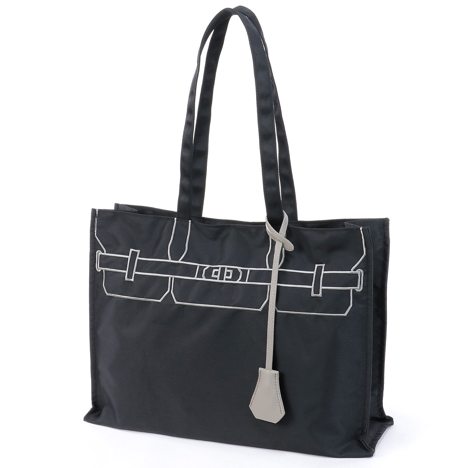 cachecache トロンプルイユイ刺繍スクエアトートバッグ - 画像2