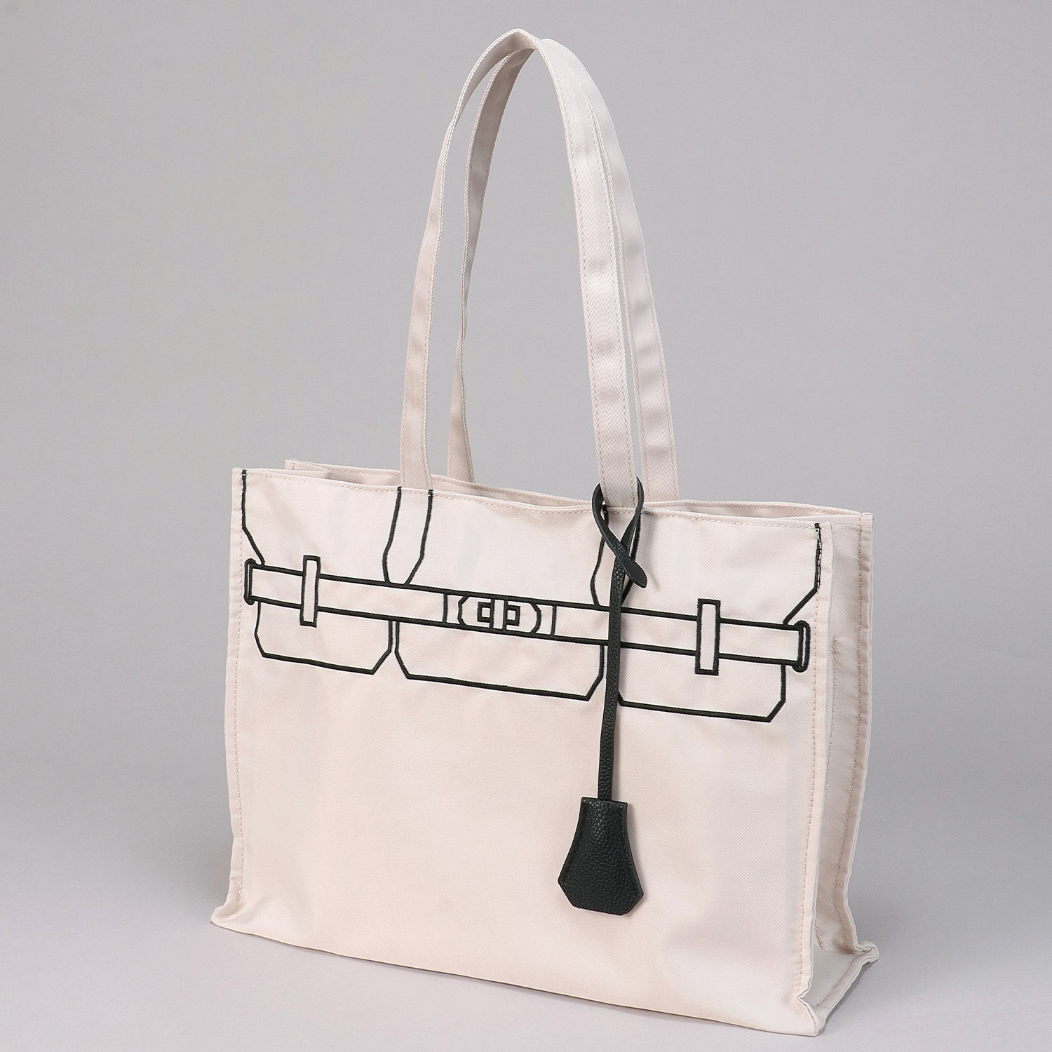 cachecache トロンプルイユイ刺繍スクエアトートバッグ - 画像3