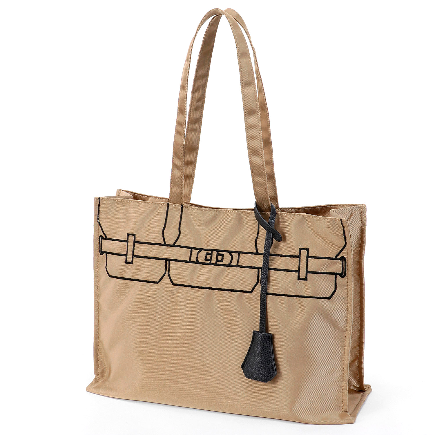 cachecache トロンプルイユイ刺繍スクエアトートバッグ - 画像4