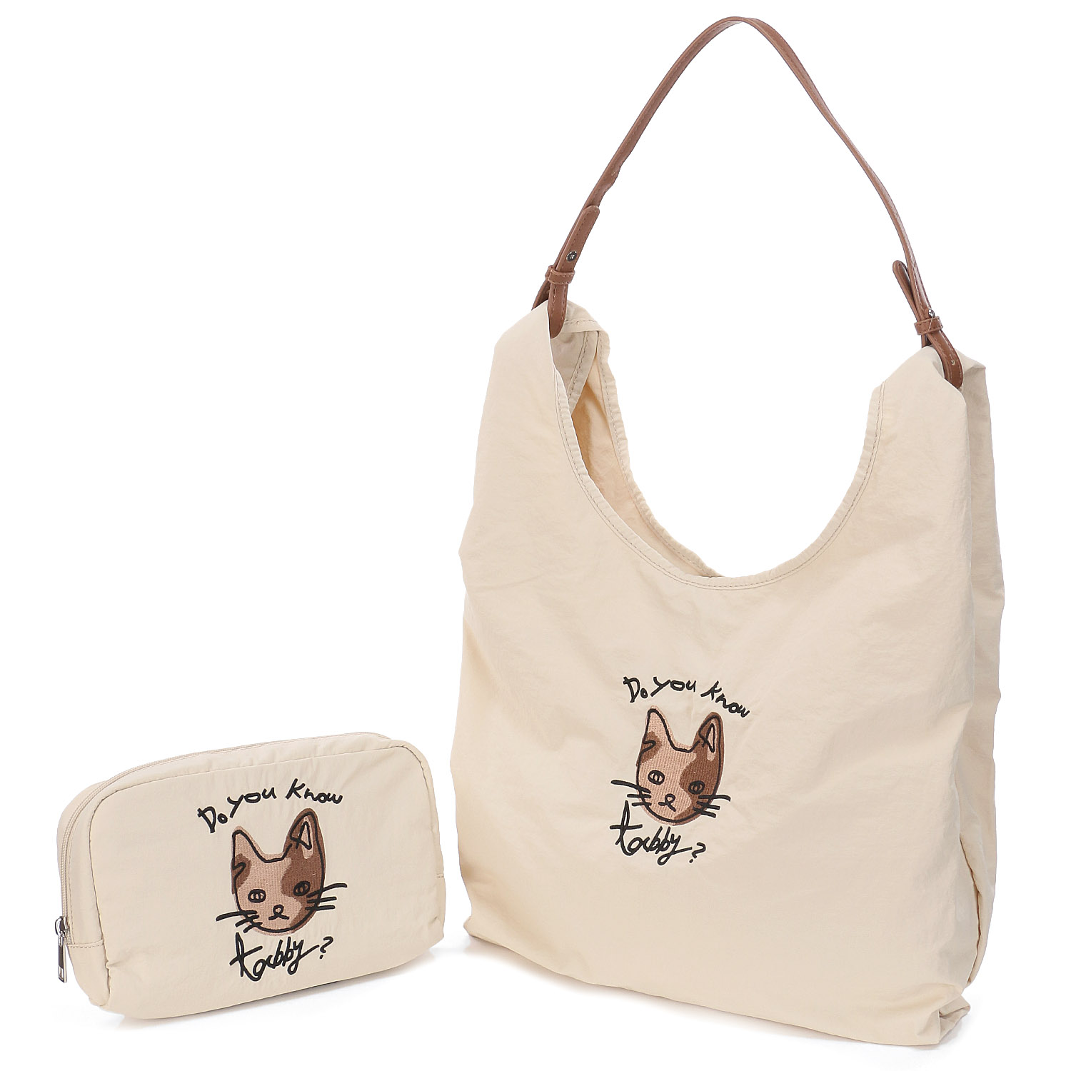 cachecache アニマルドローイング刺繍ナイロントートバッグ - 画像4