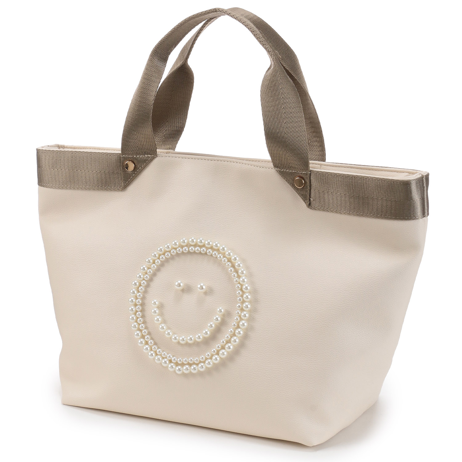 COOCO SMILEYテープハンドル×ビーズ刺繍トートバッグ - 画像3