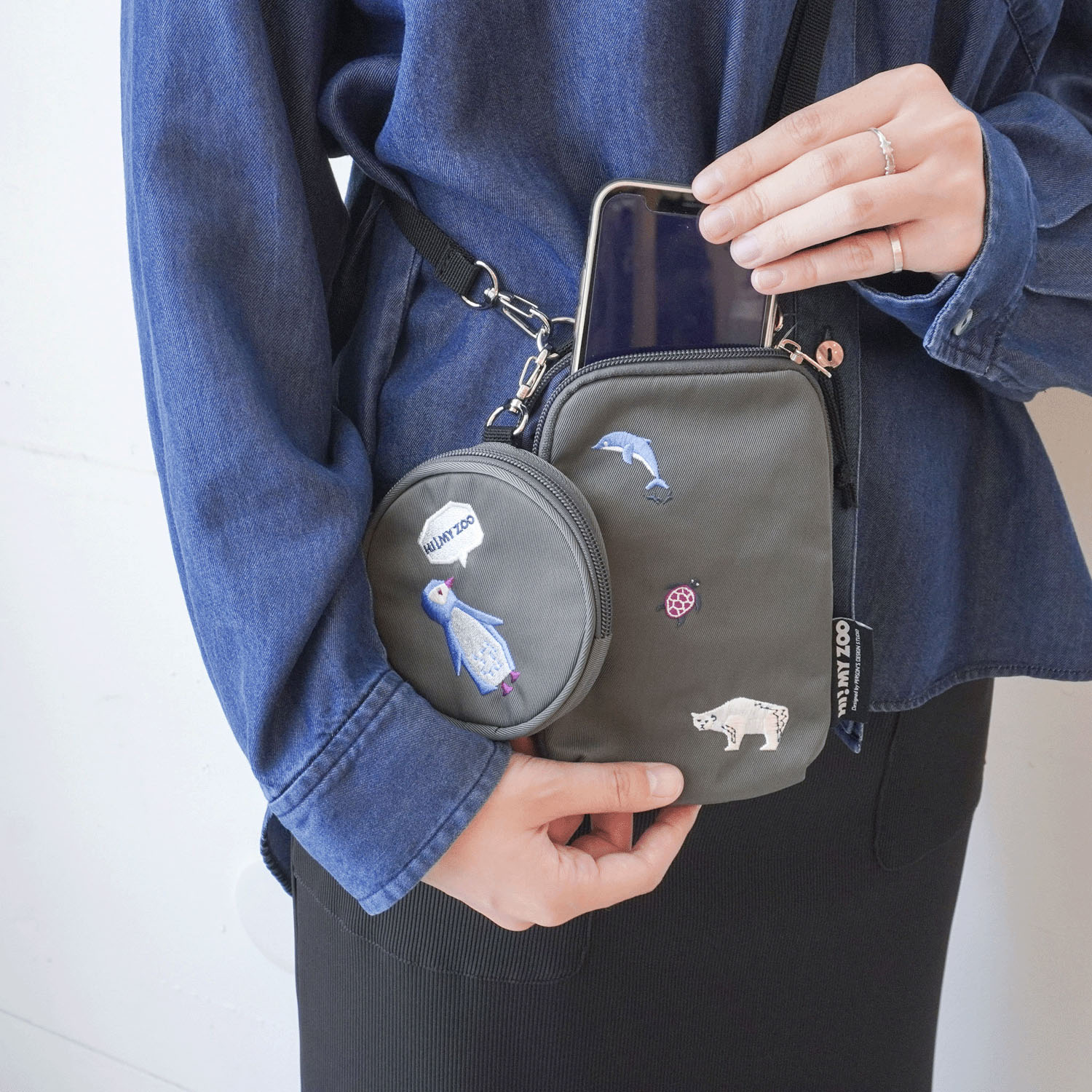 HI！MY ZOO HMZ刺繍ポーチ付ミニショルダーバッグ - 画像1