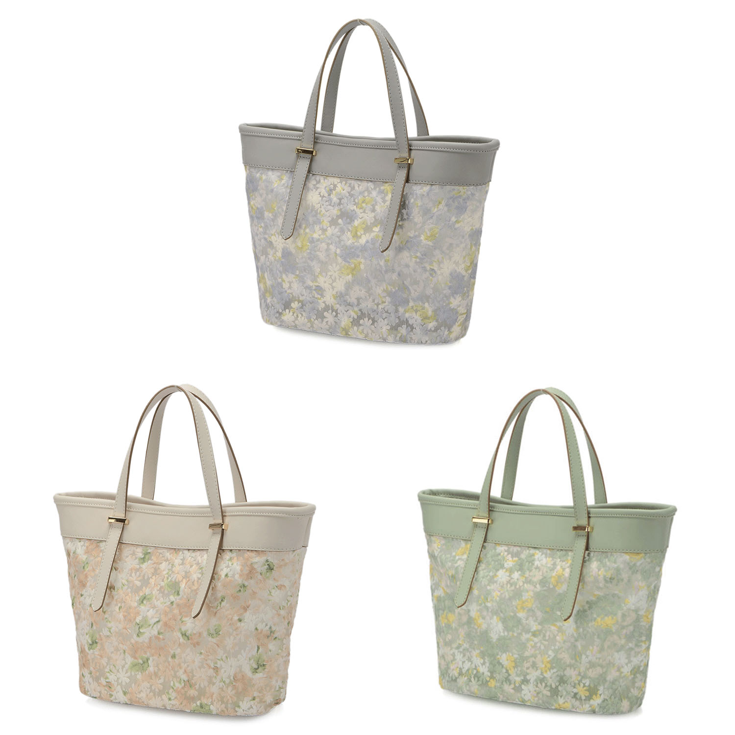 フラワー刺繍×PVC2WAYバッグ - 画像1