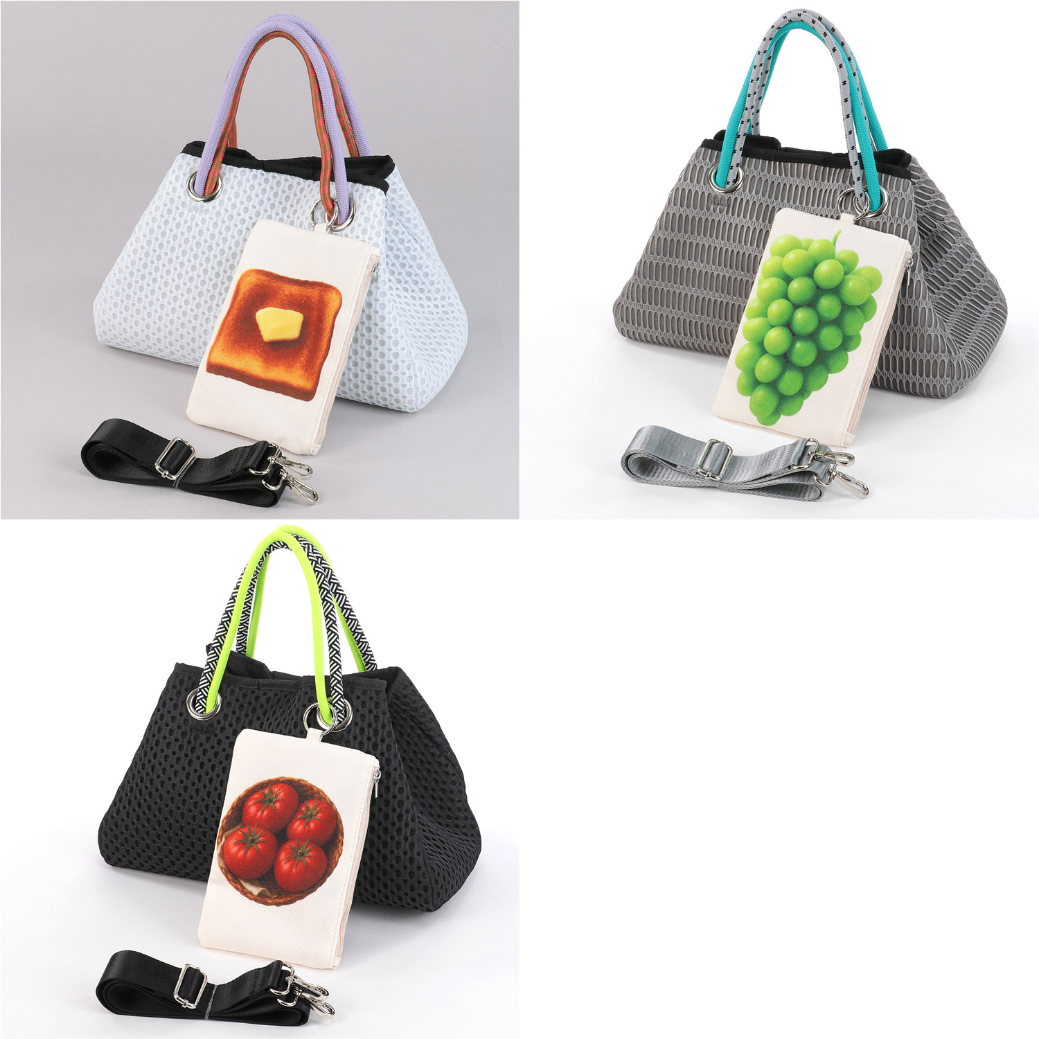 【12－00 在庫ある分で終了】美味しいポーチ付メッシュトートバッグ - 画像1