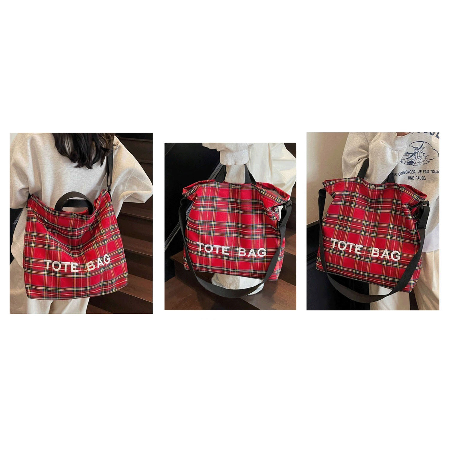 チェック2WAYトートバッグ - 画像4