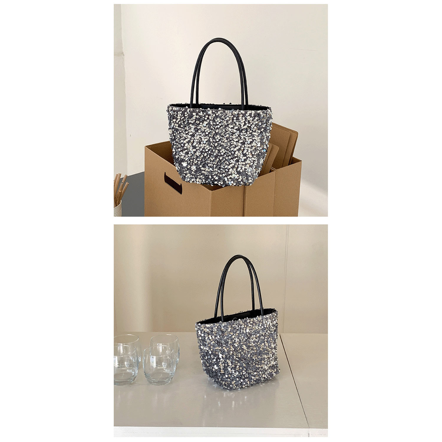 adia スパンコール2WAYバッグ - 画像6