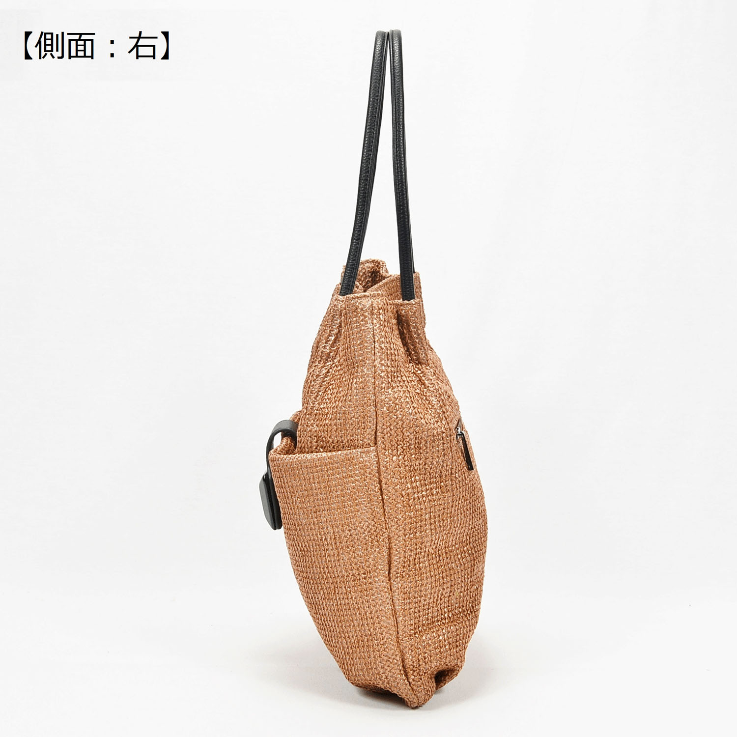 【22－00 在庫ある分で終了】ブラックスクエアパーツ付きPPトートバッグ - 画像6