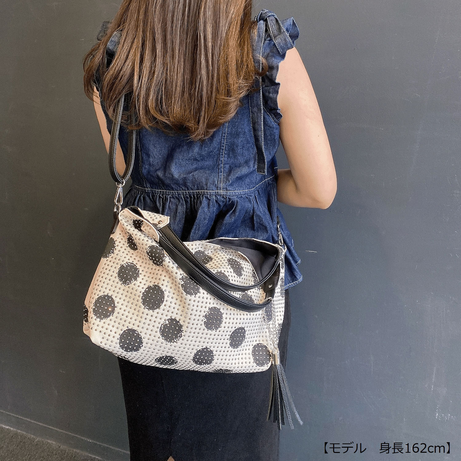 ホットフィックスドット柄バルーンミニ2WAYバッグ - 画像2