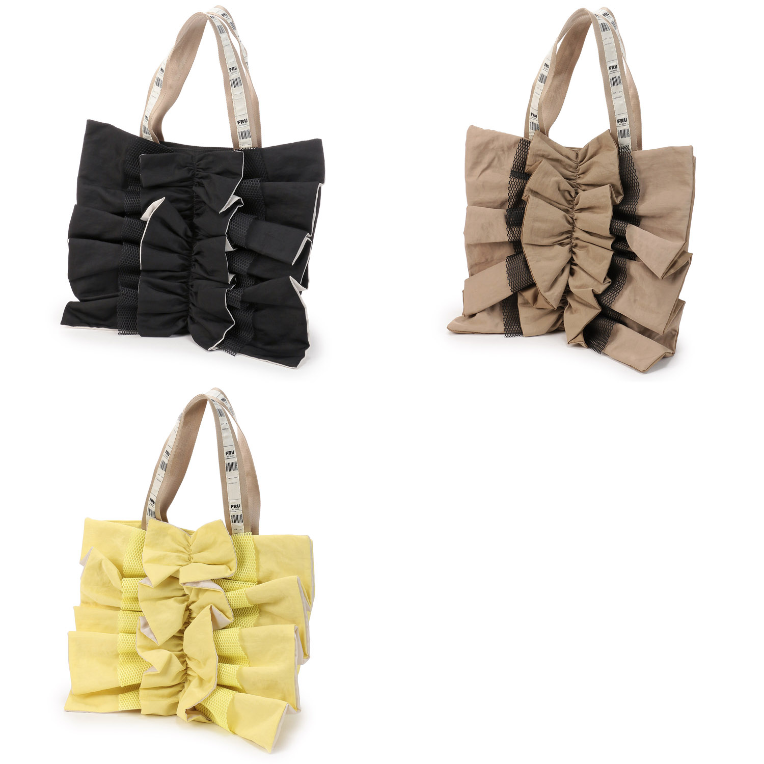 ナイロンフリルトートバッグ