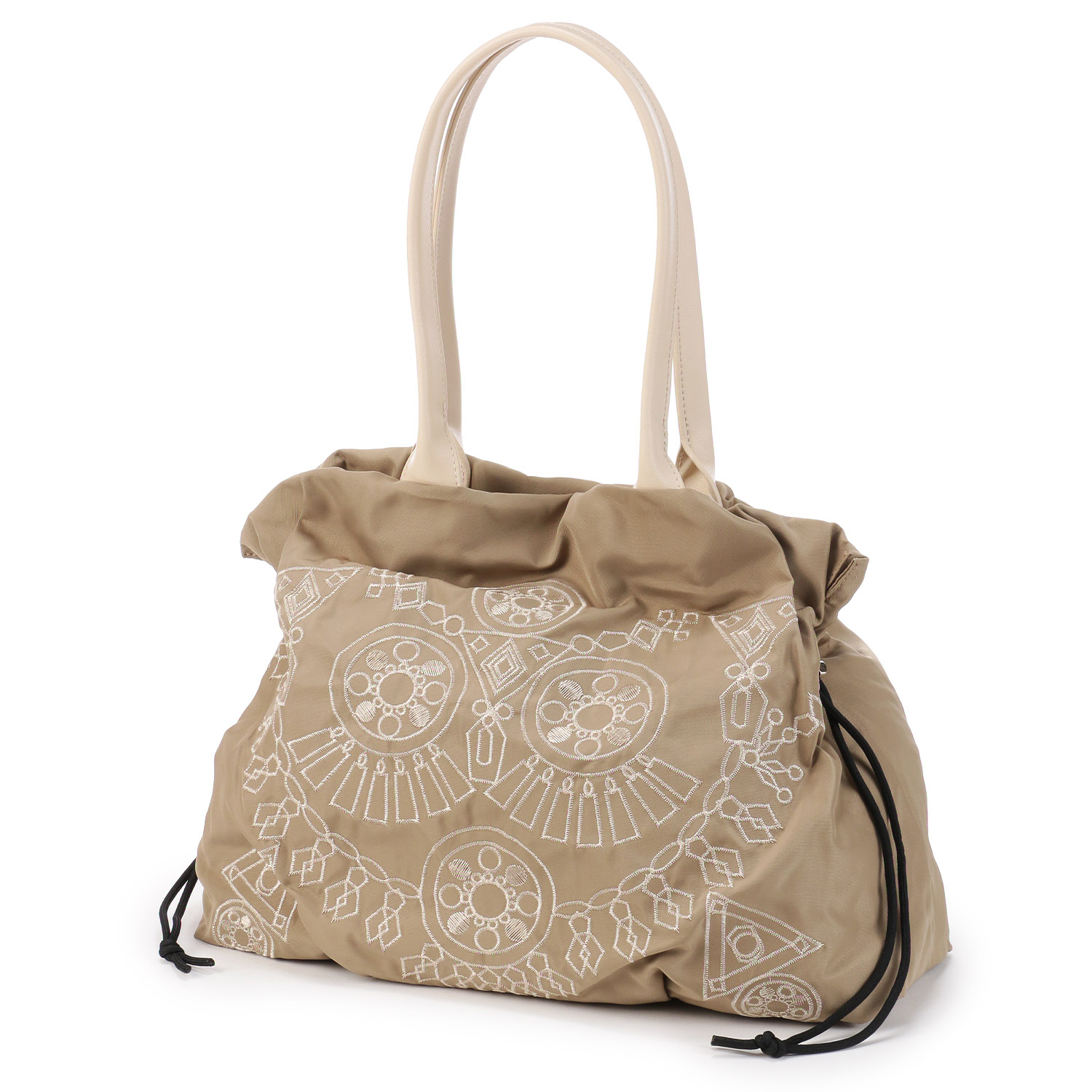 エスニック柄刺繍絞りトートバッグ - 画像3