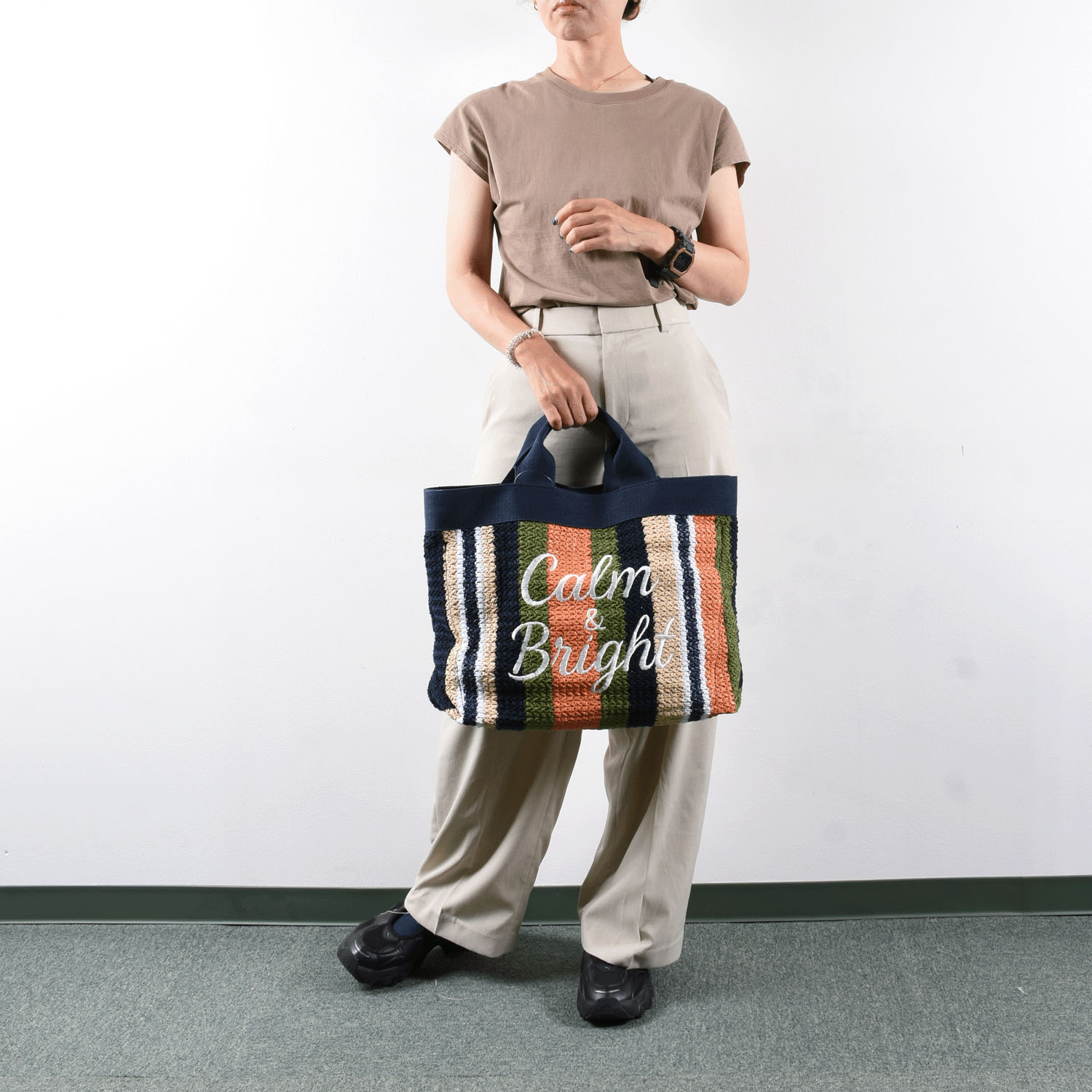 MACARONIC STYLE マルチストライプ2WAYバッグ - 画像2