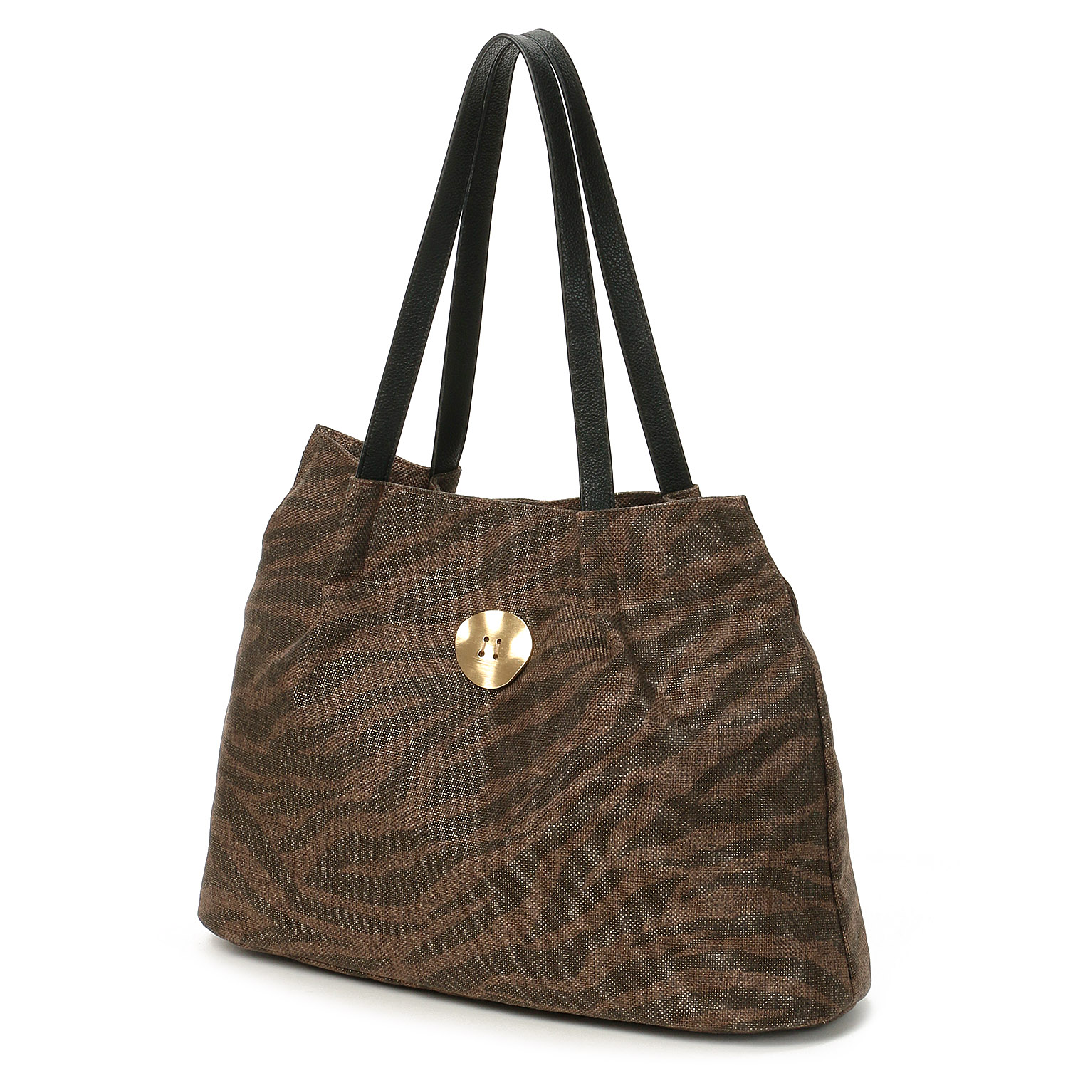 Nananoel ゼブラ柄メタルボタントートバッグ