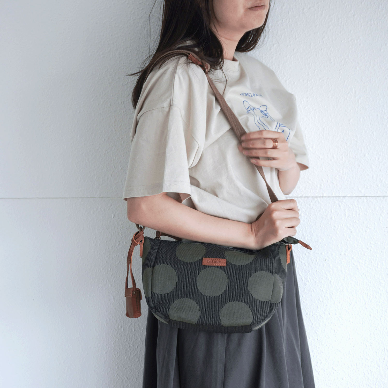 toleur ドット柄ニットショルダーバッグ - 画像2