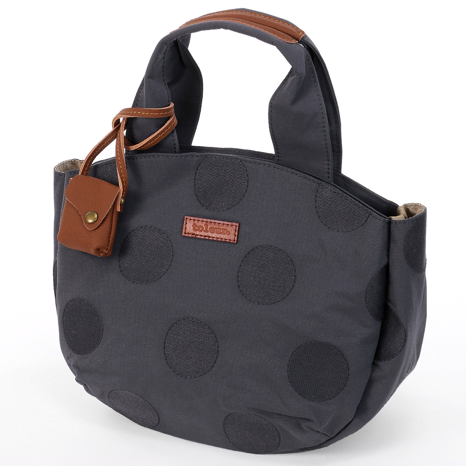 【12－00、52－00 在庫ある分で終了】toleur ドット刺繍バルーントートバッグ - 画像3