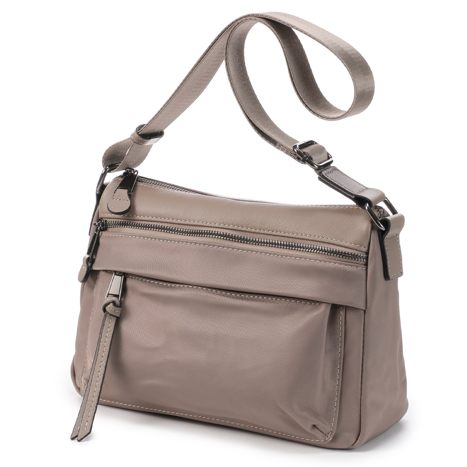 ナイロン×牛革ショルダーバッグ - 画像2