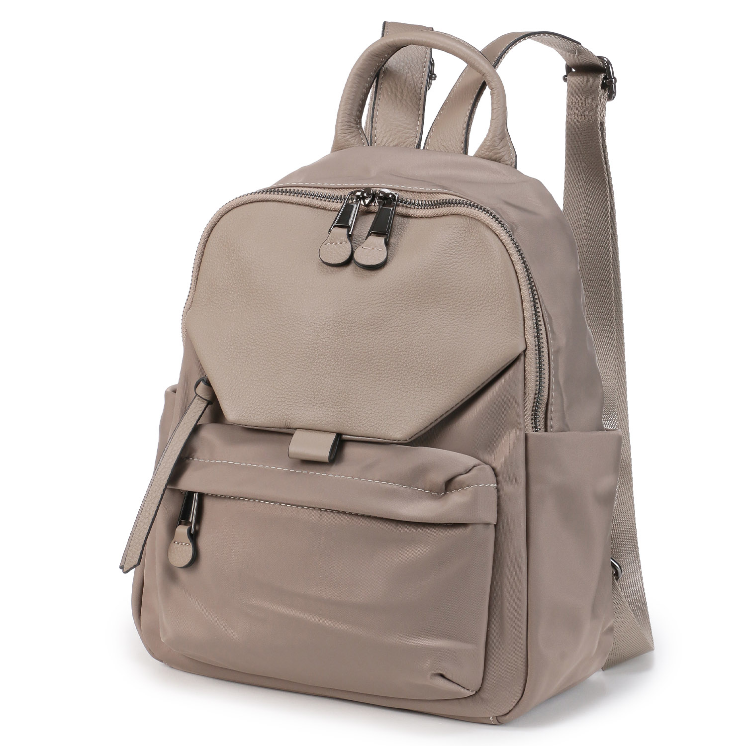 ナイロン×牛革リュックサック - 画像2