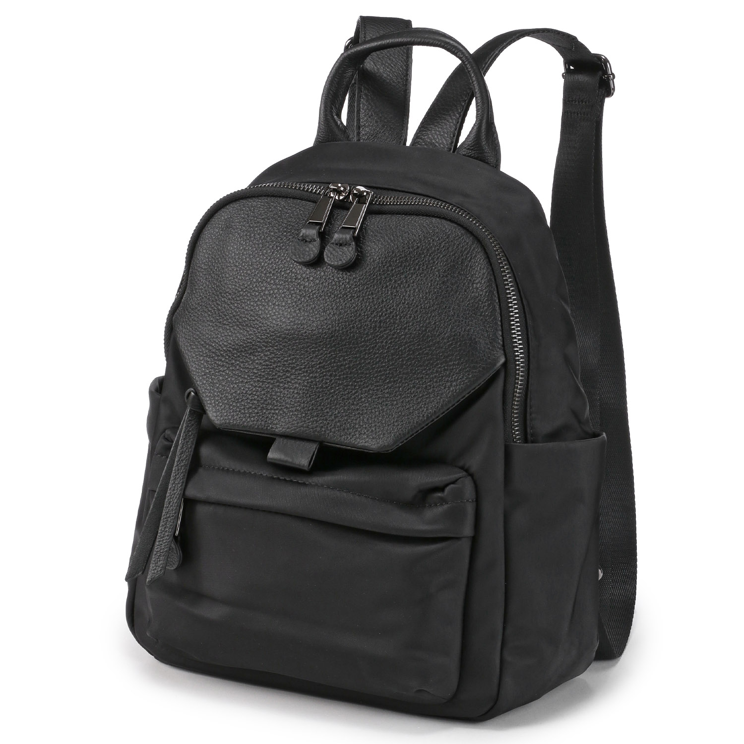 ナイロン×牛革リュックサック - 画像3