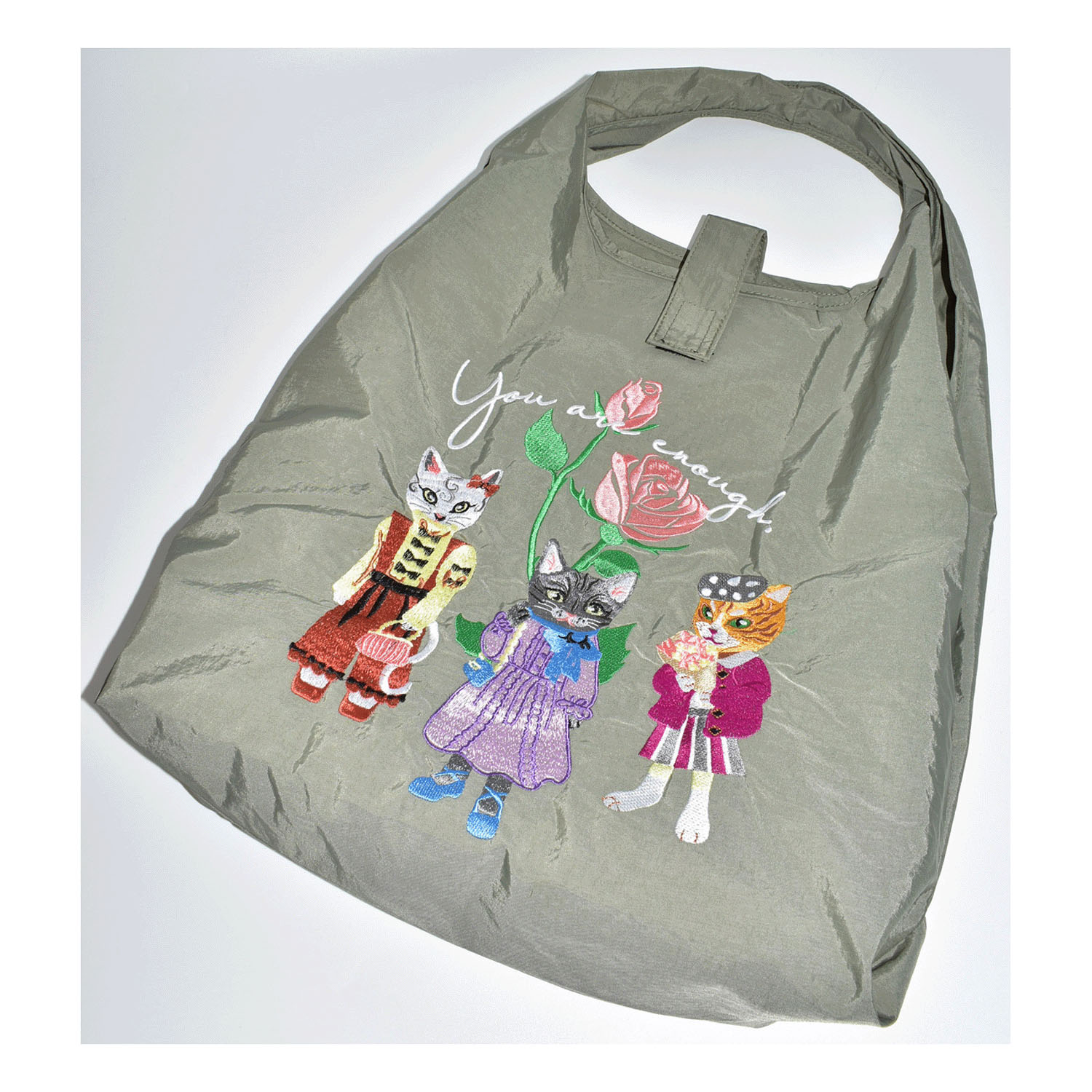 ネコ刺繍コンパクトトートバッグ - 画像2