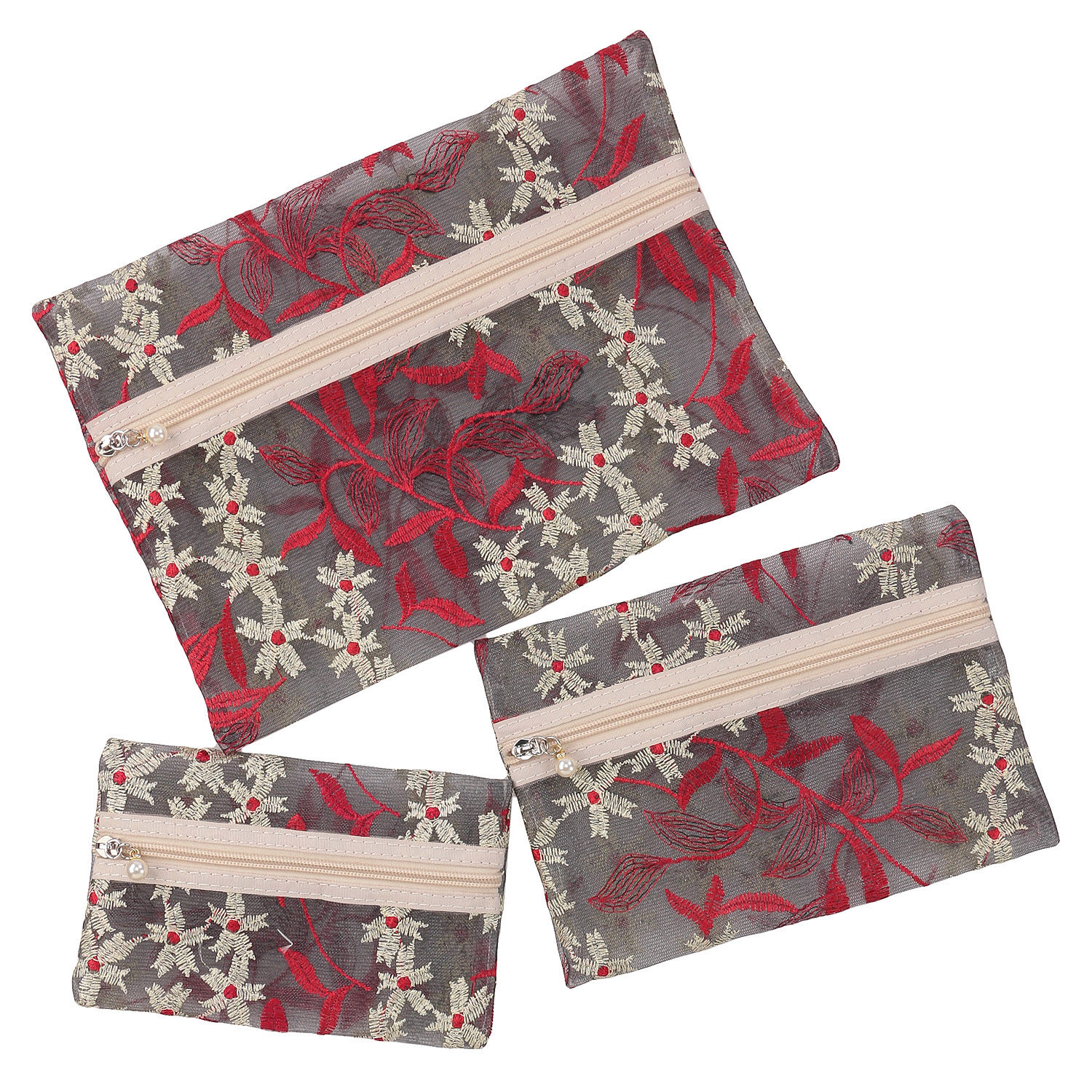 フラワーリーフトリプルポーチ - 画像4