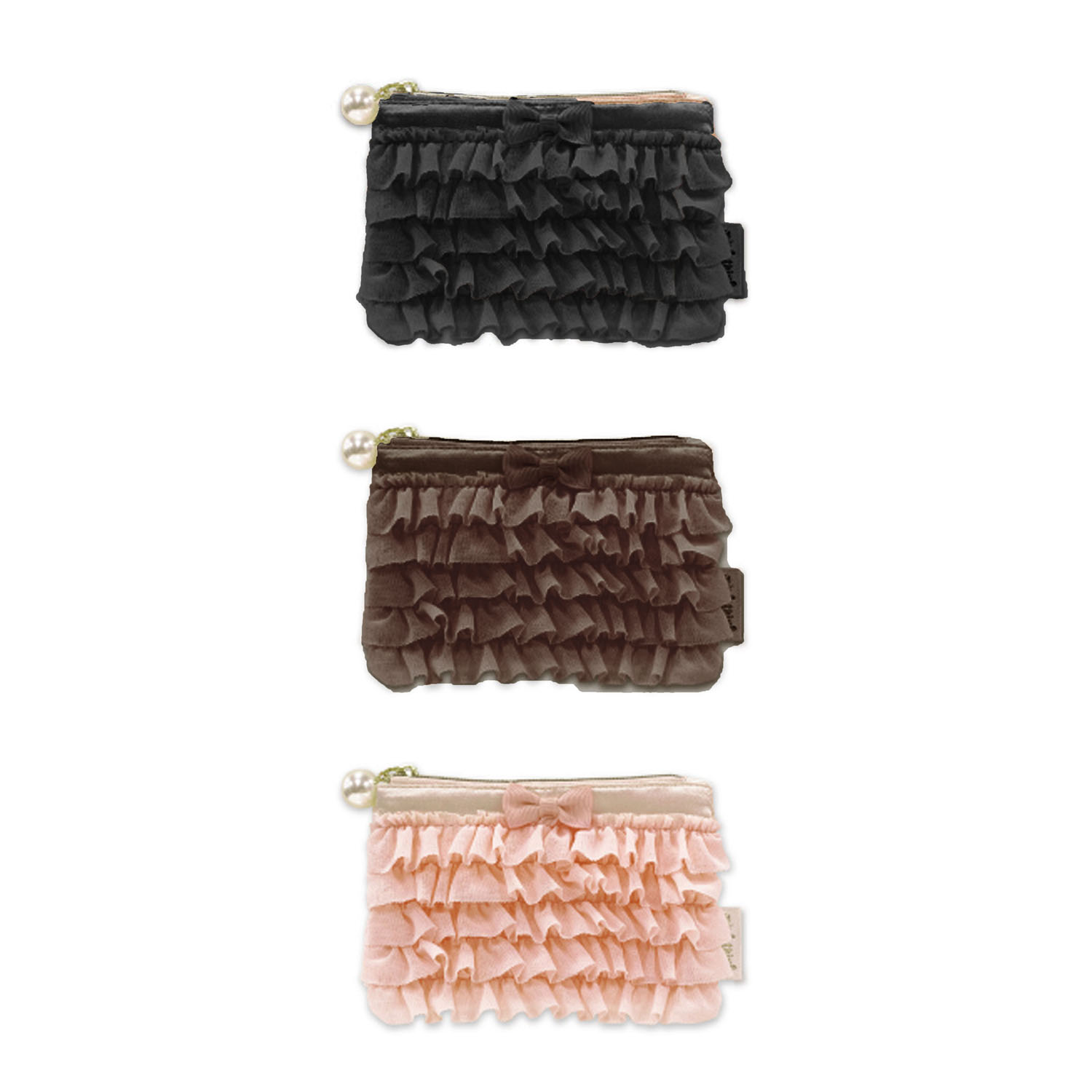 pink trick  フリフリティッシュポーチ - 画像1