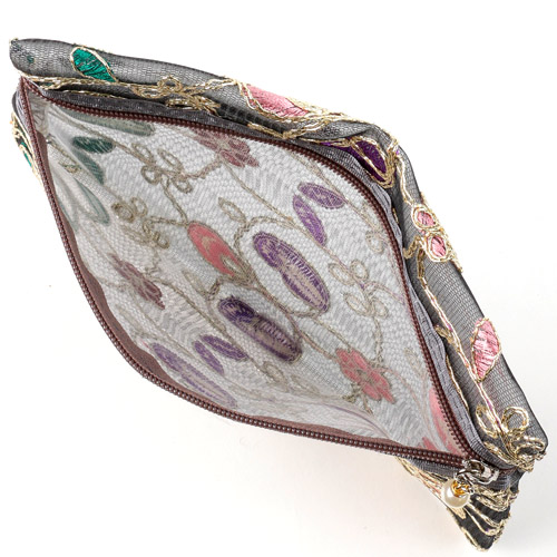 メッシュ ゴールド刺繍 ポーチ 3点セット - 画像3