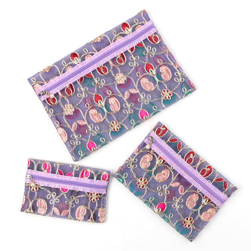 【5月1日より価格改定】メッシュ ゴールド刺繍 ポーチ 3点セット - 画像8