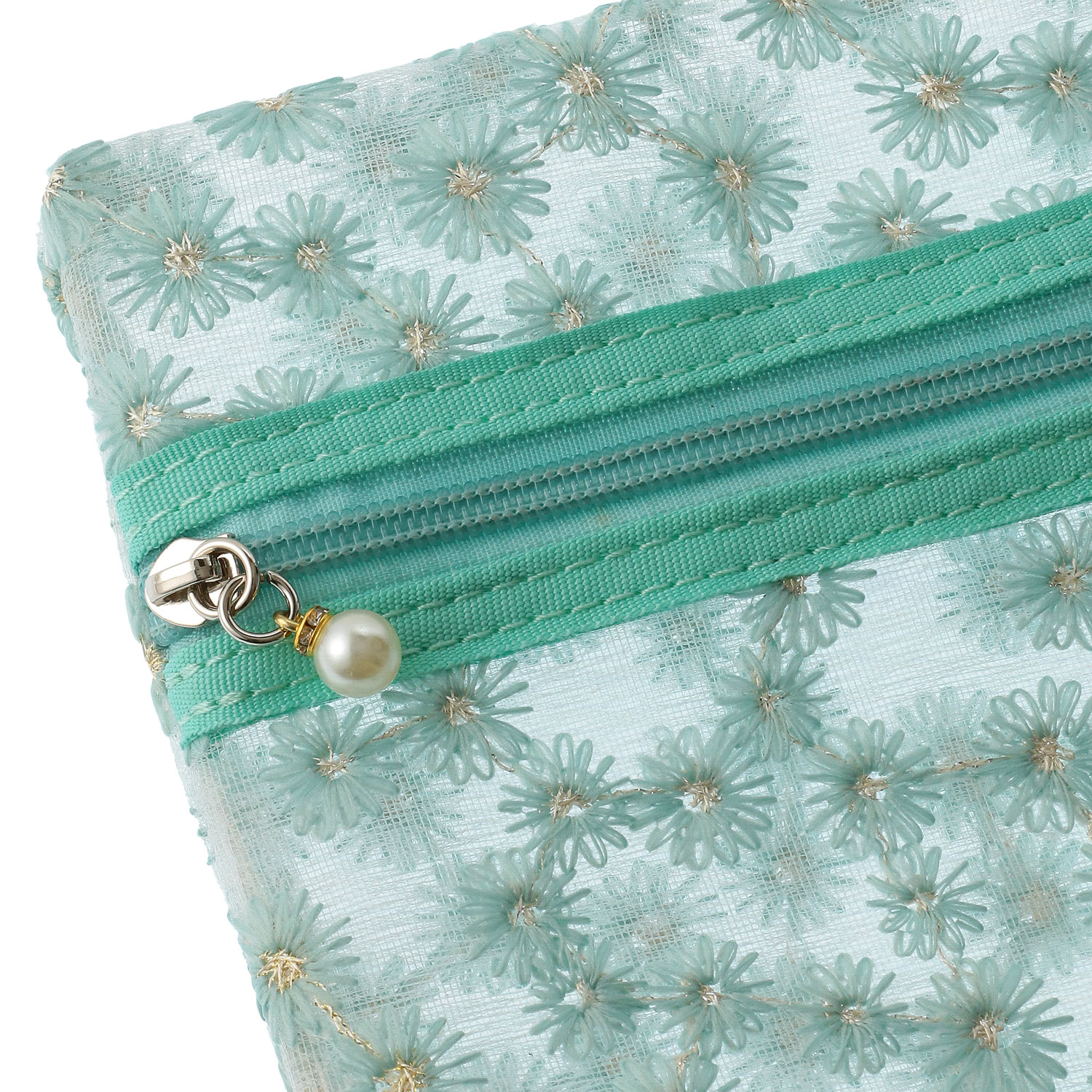 メッシュ花刺繍3Pポーチ - 画像6