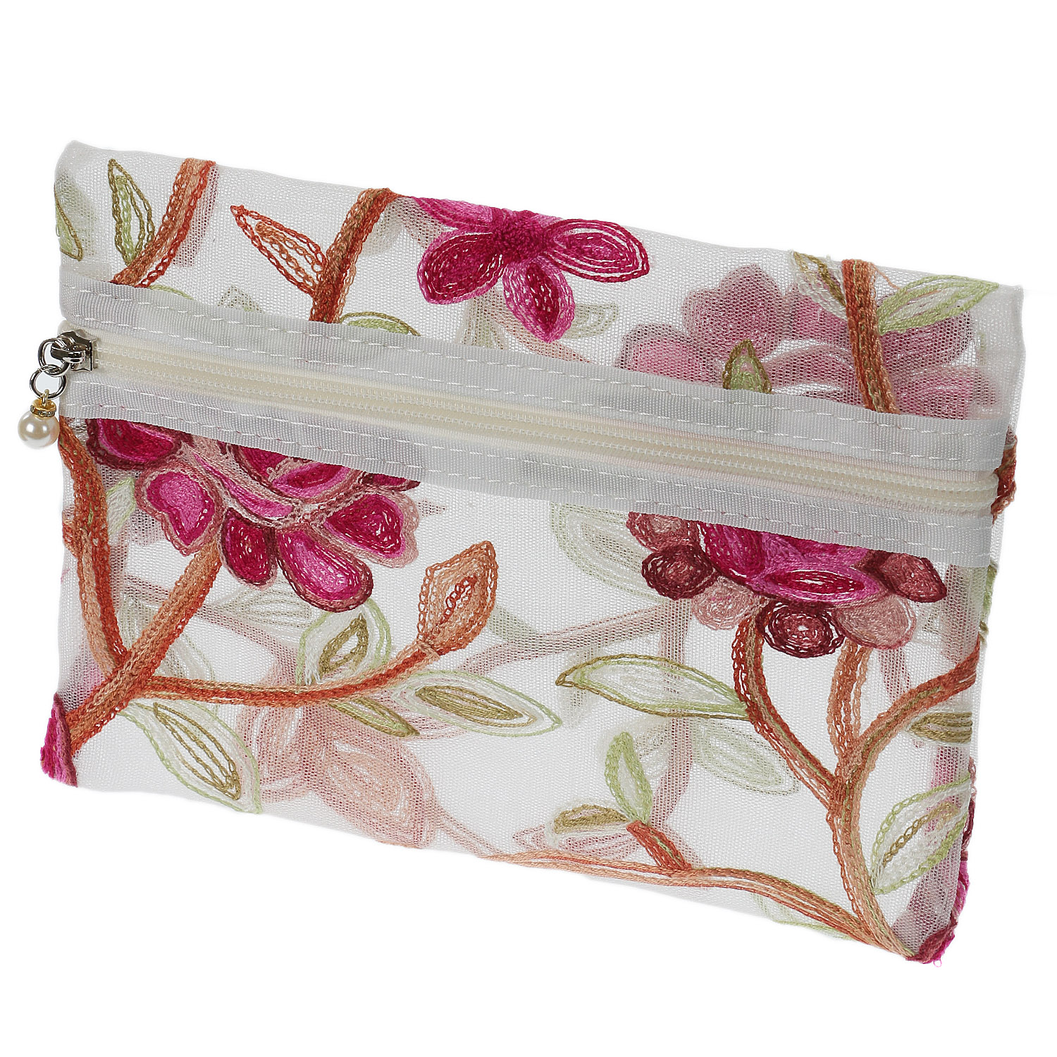 【5月1日より価格改定】メッシュ花柄刺繍3Pポーチ - 画像4