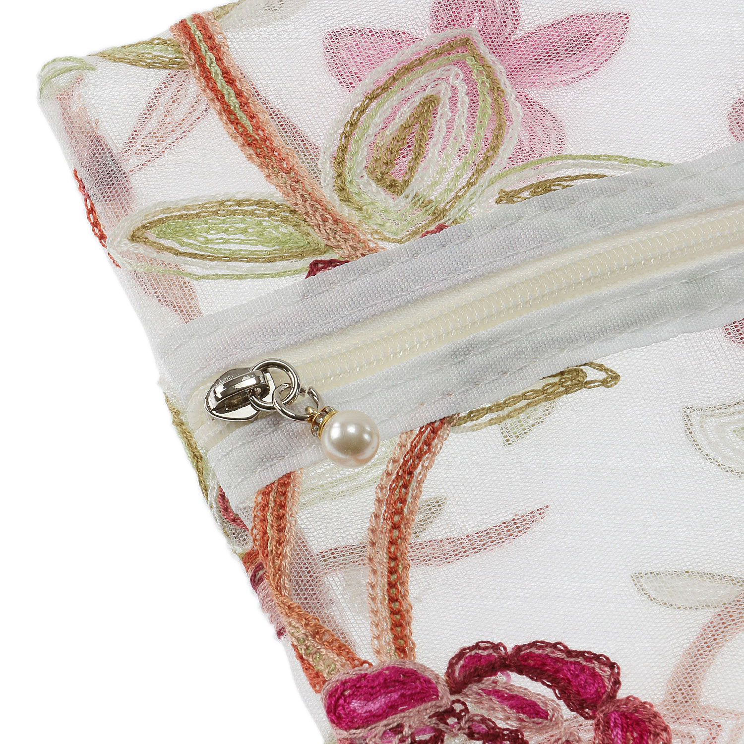 メッシュ花柄刺繍3Pポーチ - 画像5