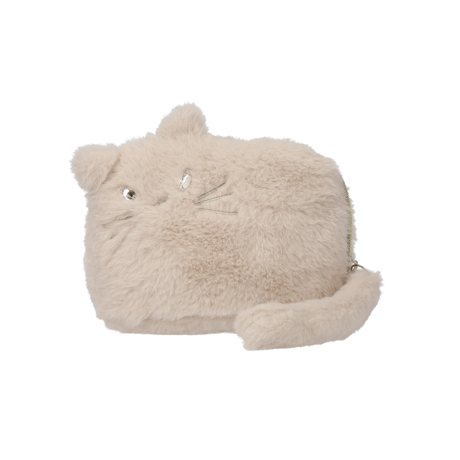 モコモコ猫ファー マチ付きポーチ - 画像3