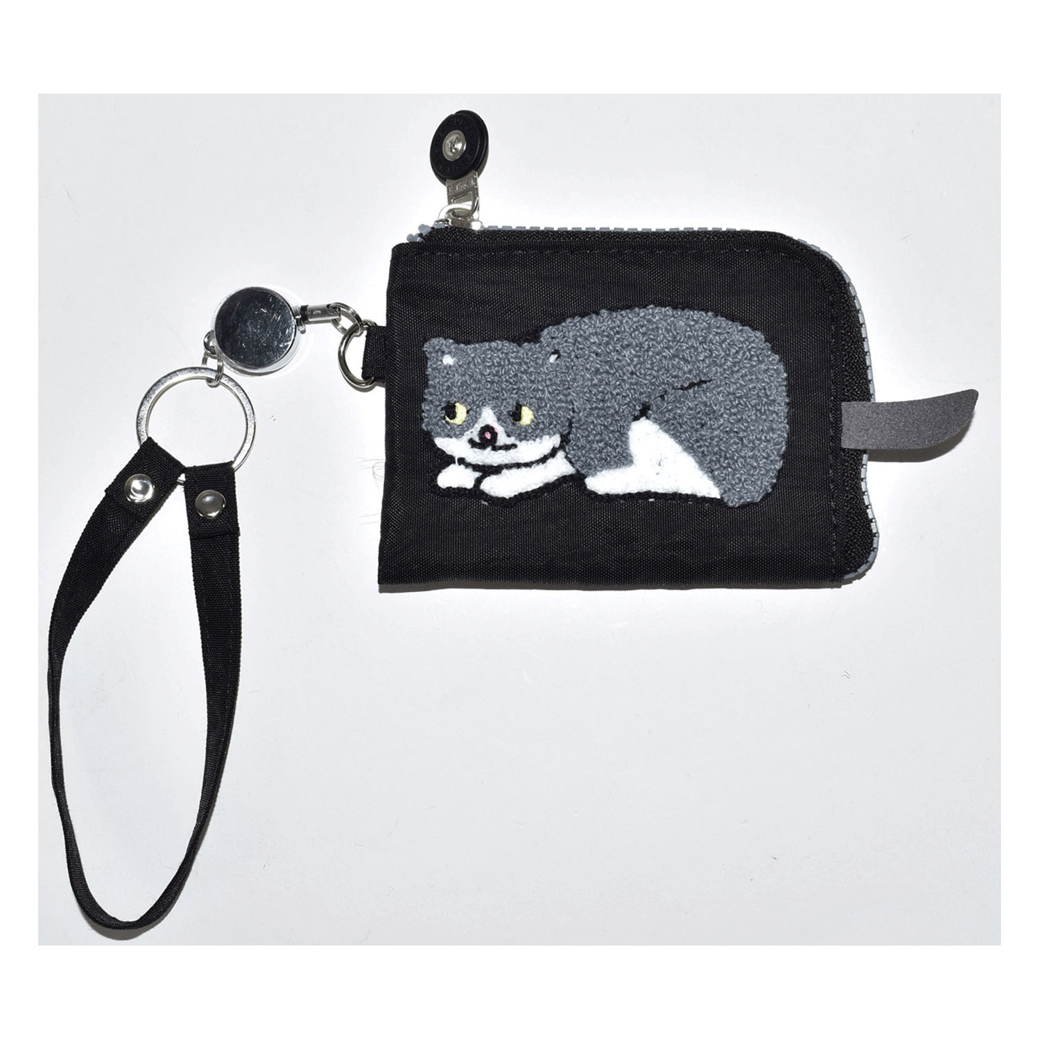 ネコサガラ織しっぽパスケース - 画像1