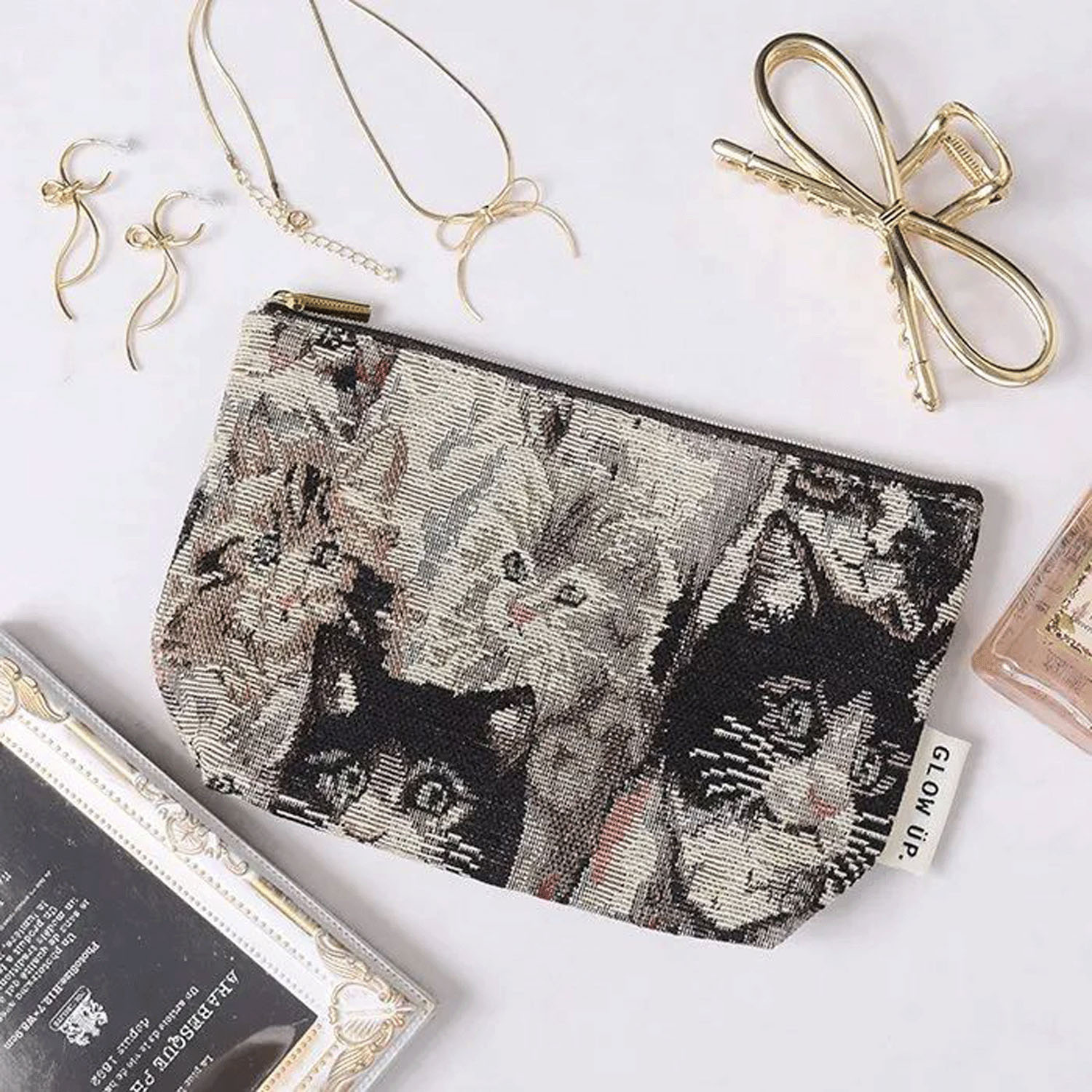 ゴブラン織りマチ付ポーチ - 画像3