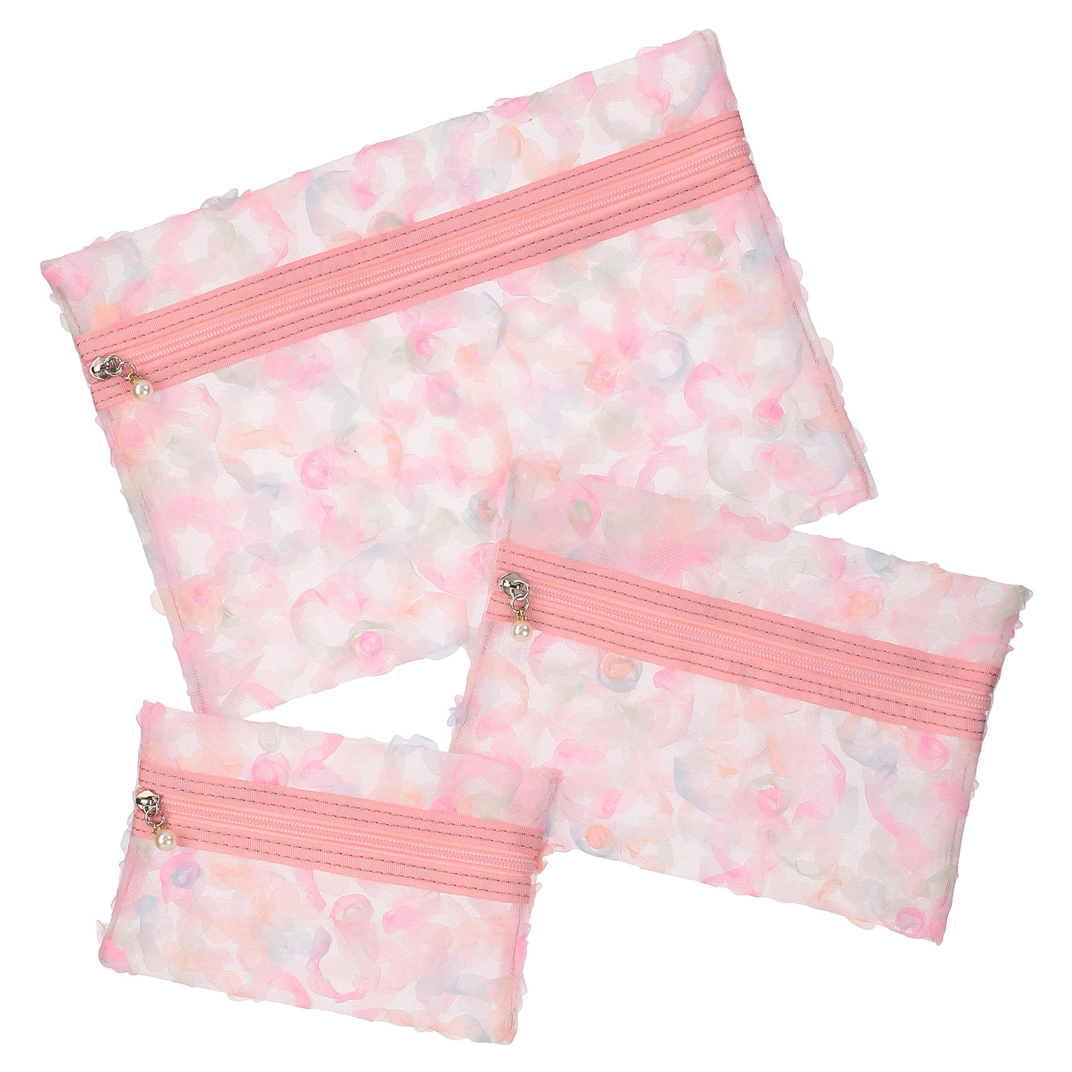 カラフルレーストリプルポーチ - 画像2