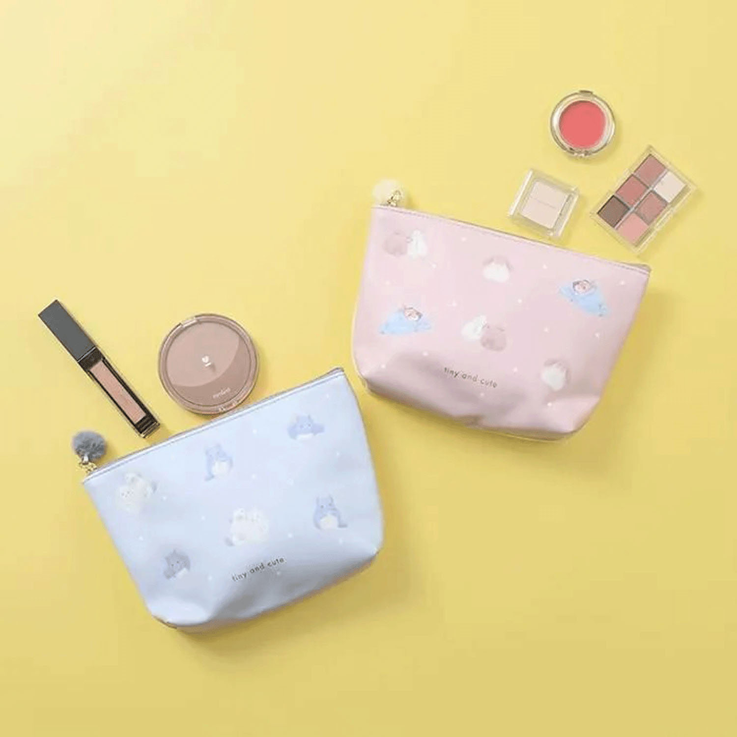 チンチラ・うさぎ 舟形ポーチ - 画像1