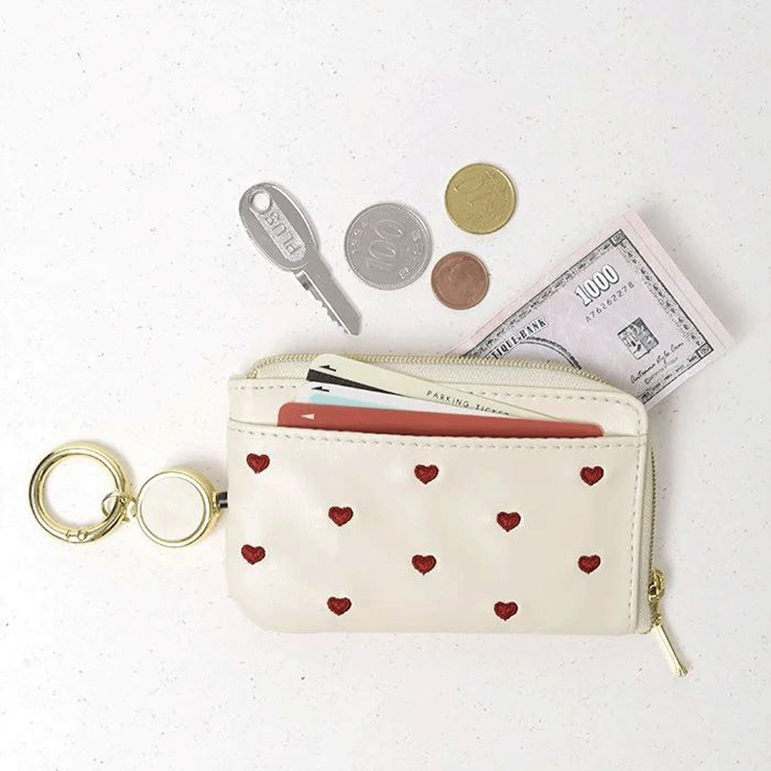 ミニハート刺繍 キーポーチ - 画像5