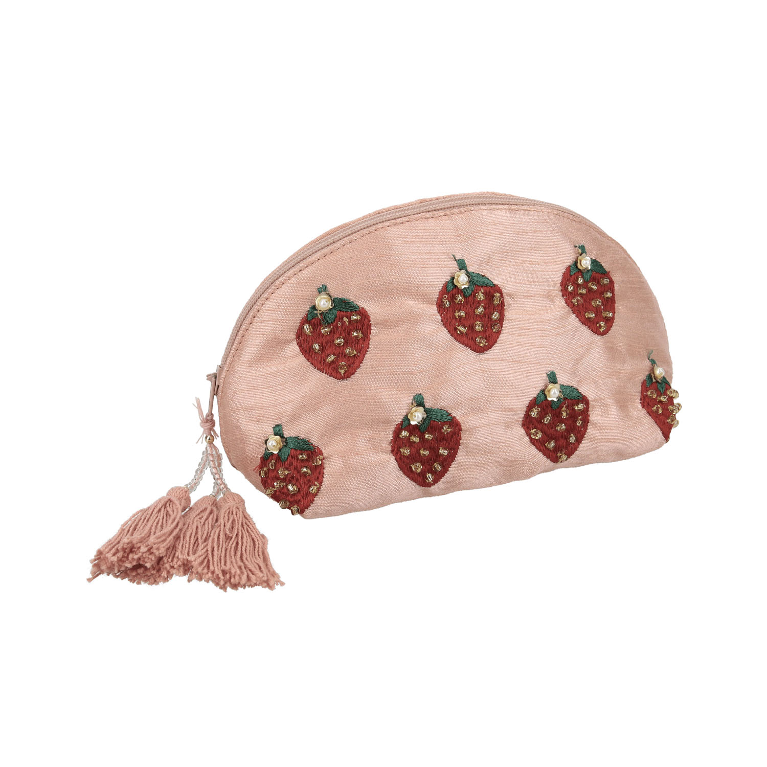 ビジュー＆刺繍ポーチ ベリー