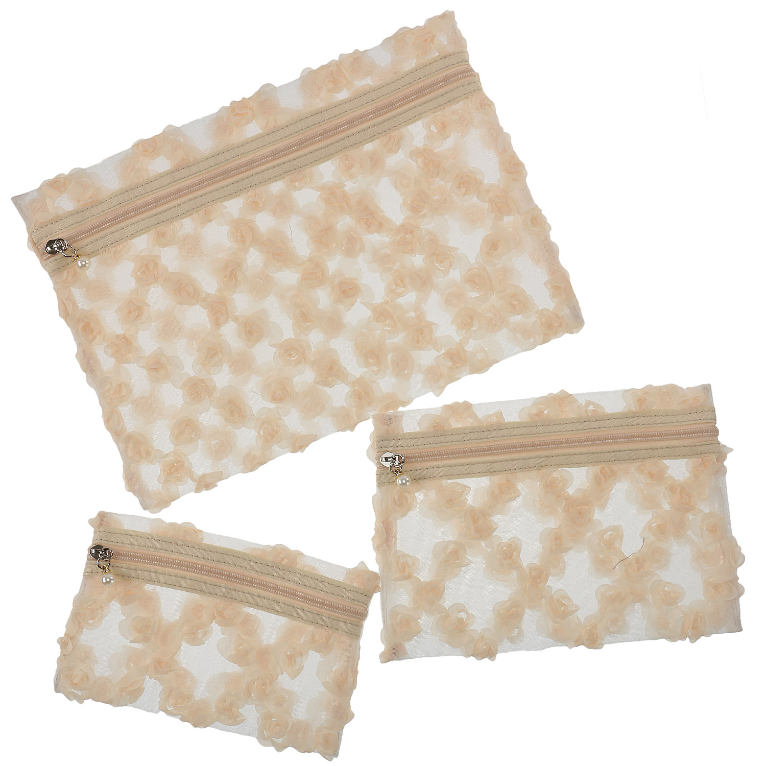 【5月1日より価格改定】メッシユ フラワーチュールポーチ3点セット - 画像3