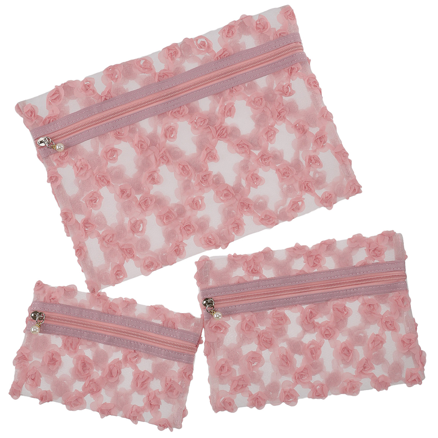 メッシユ フラワーチュールポーチ3点セット - 画像4