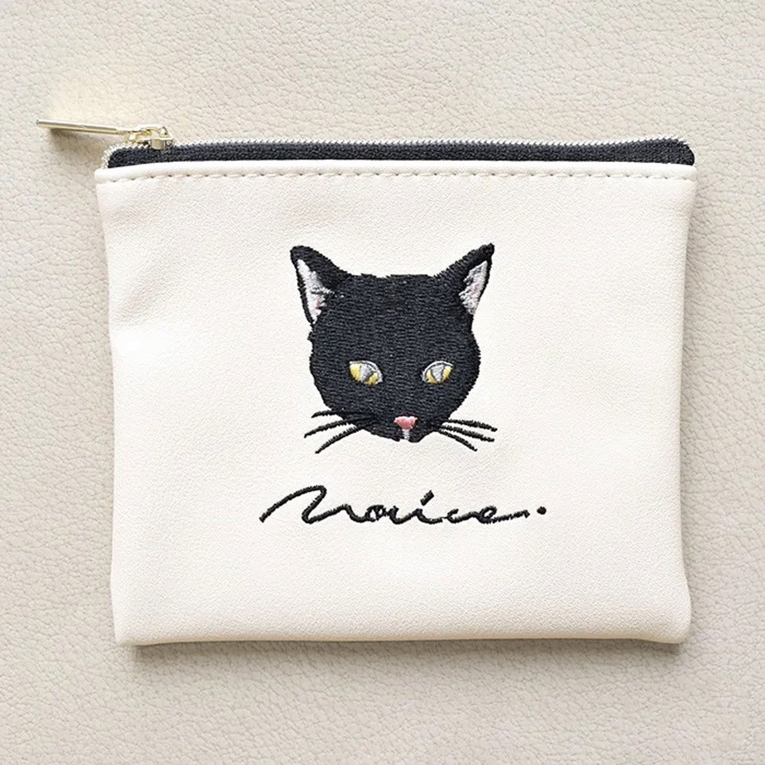 モノクロ猫ミニフラットポーチ - 画像5