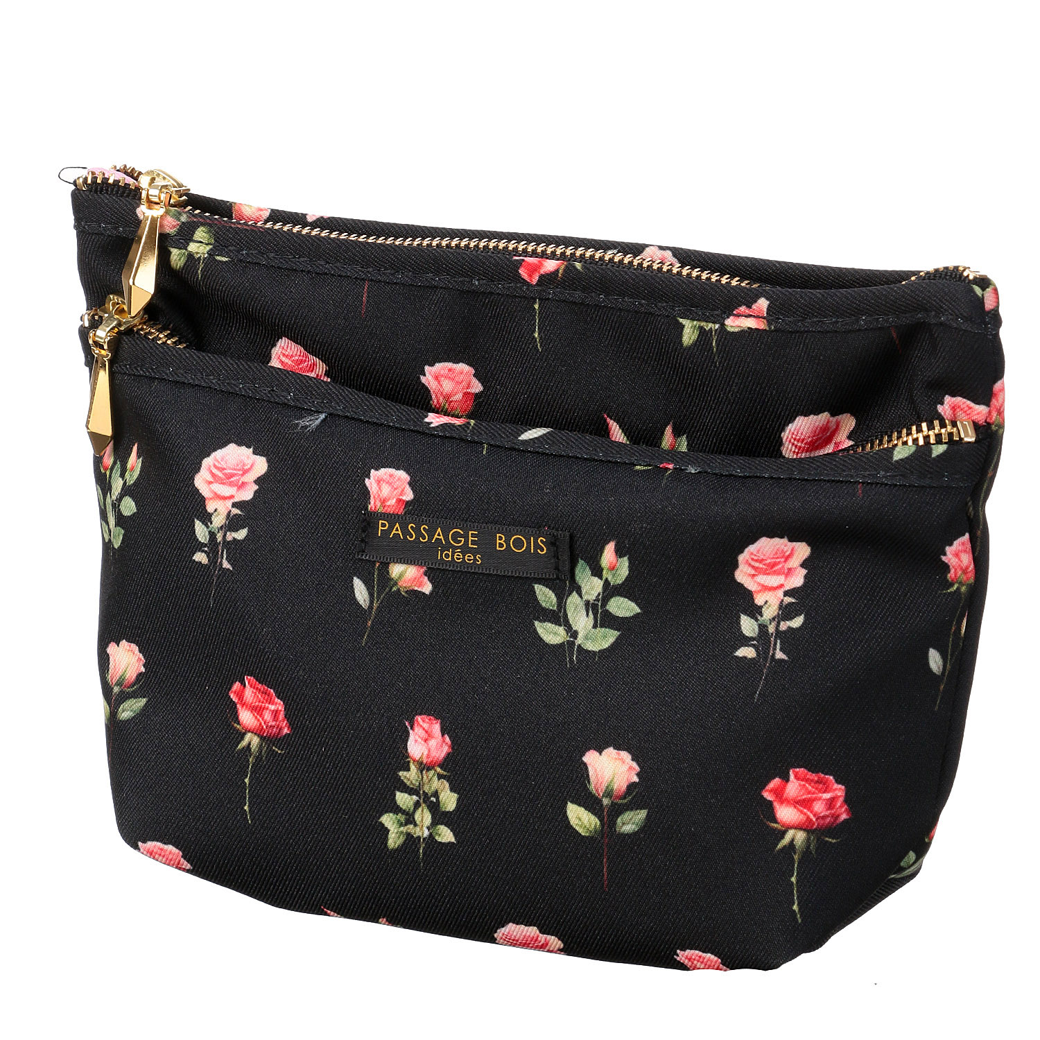 【日本製】 薔薇柄マチ付きポーチ - 画像2