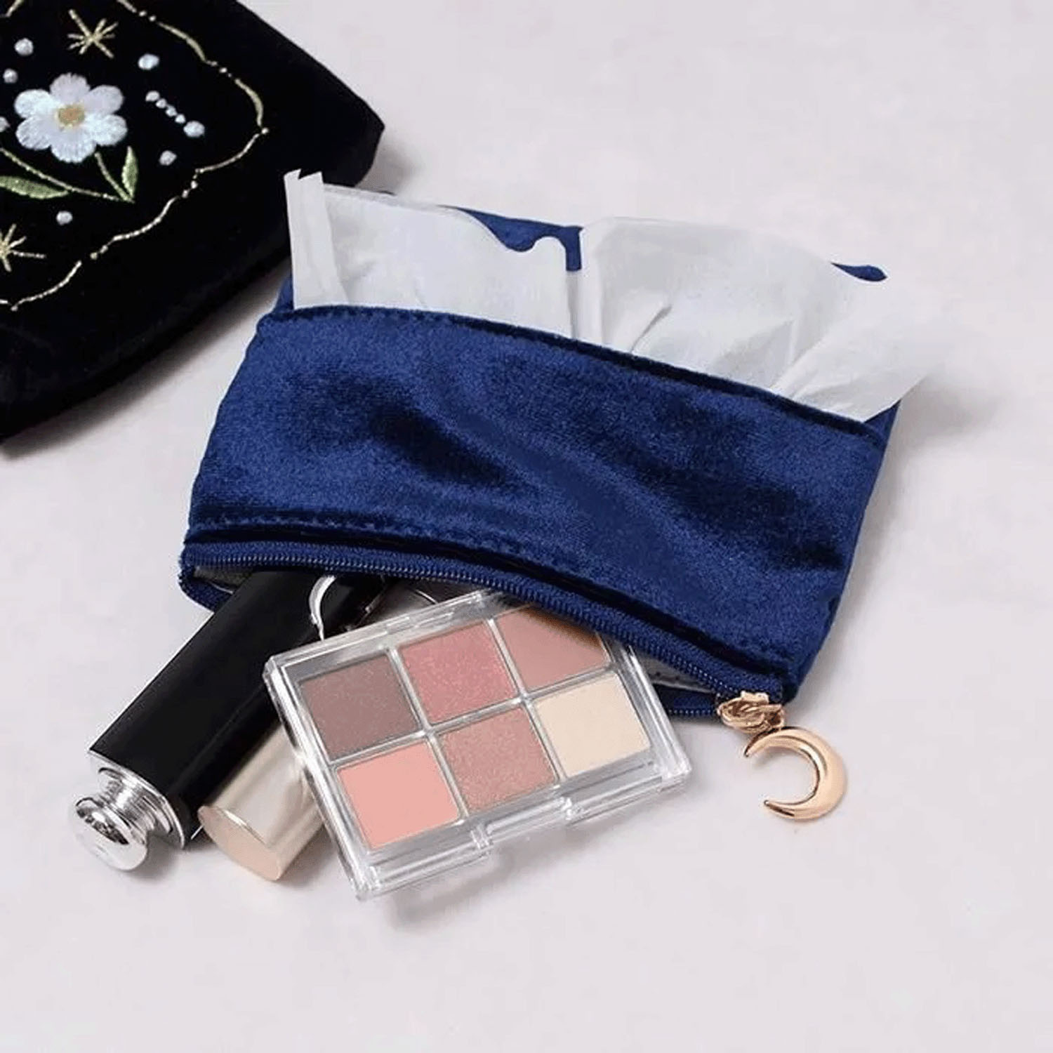 ベロア＆ラメ フラットポーチ（ティッシュポーチ） - 画像7