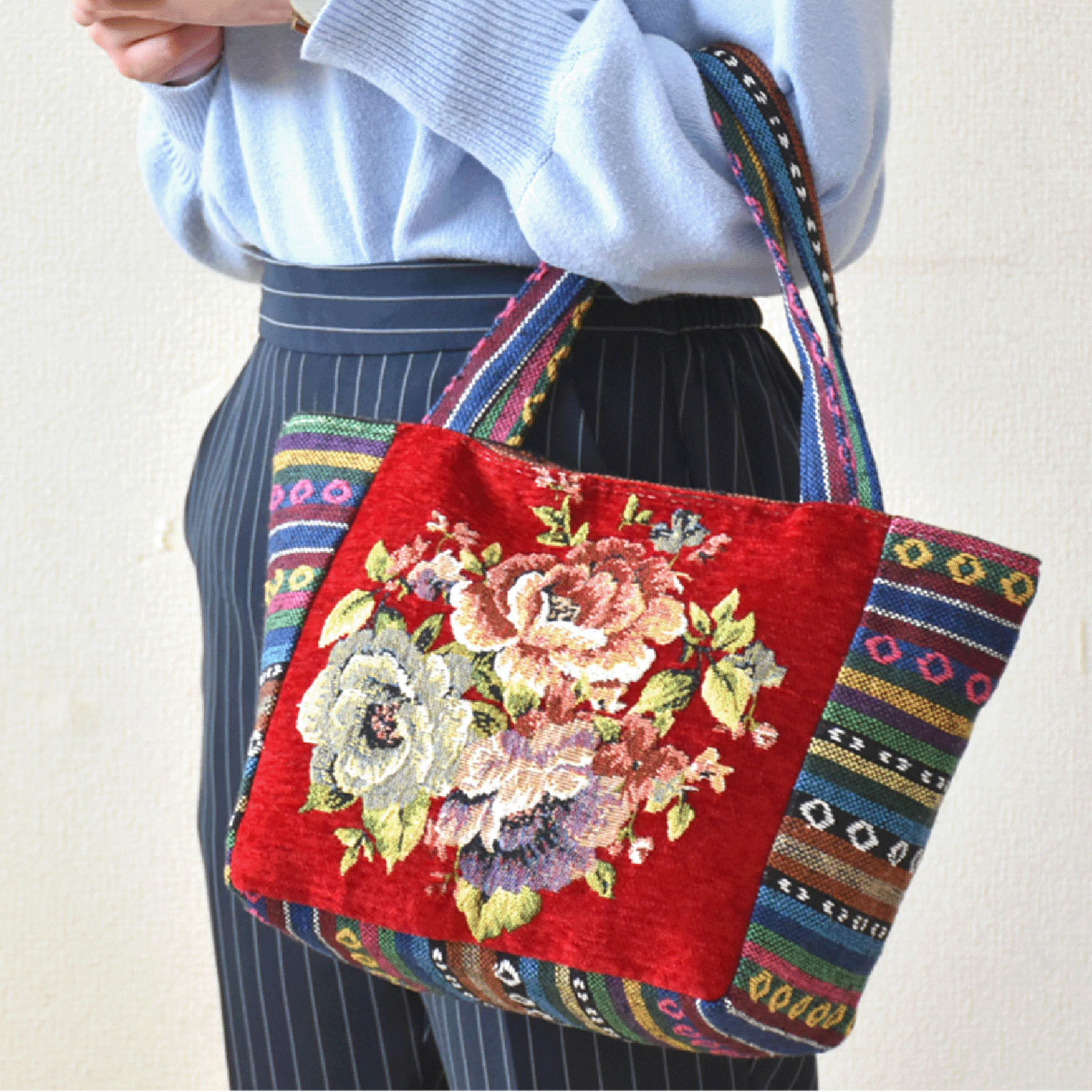 花柄ゴブランバッグ