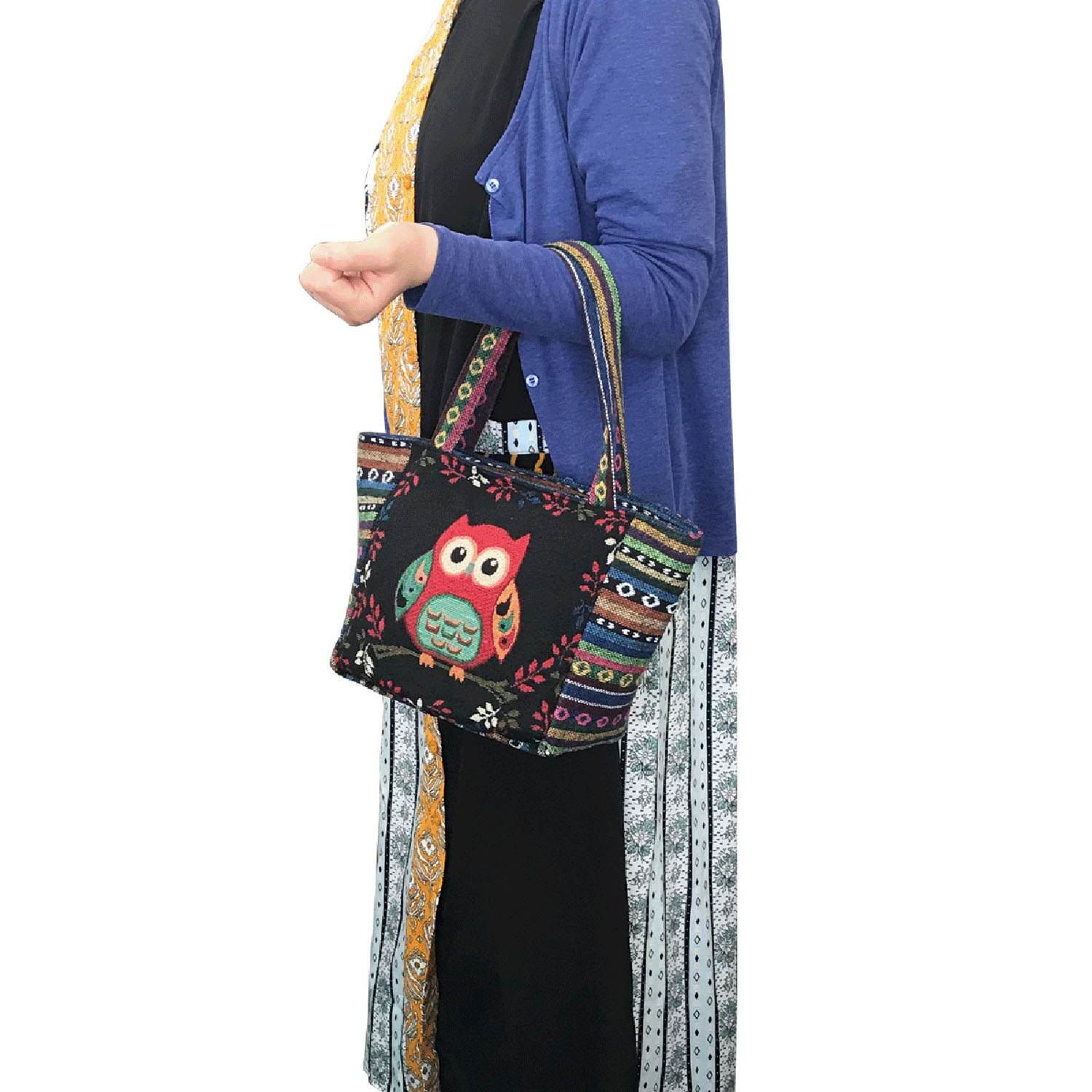 フクロウ ゴブランカジジュアルバッグ - 画像4