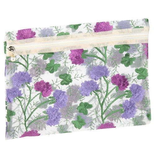 メッシュ3点ポーチ バラ刺繍柄 - 画像6