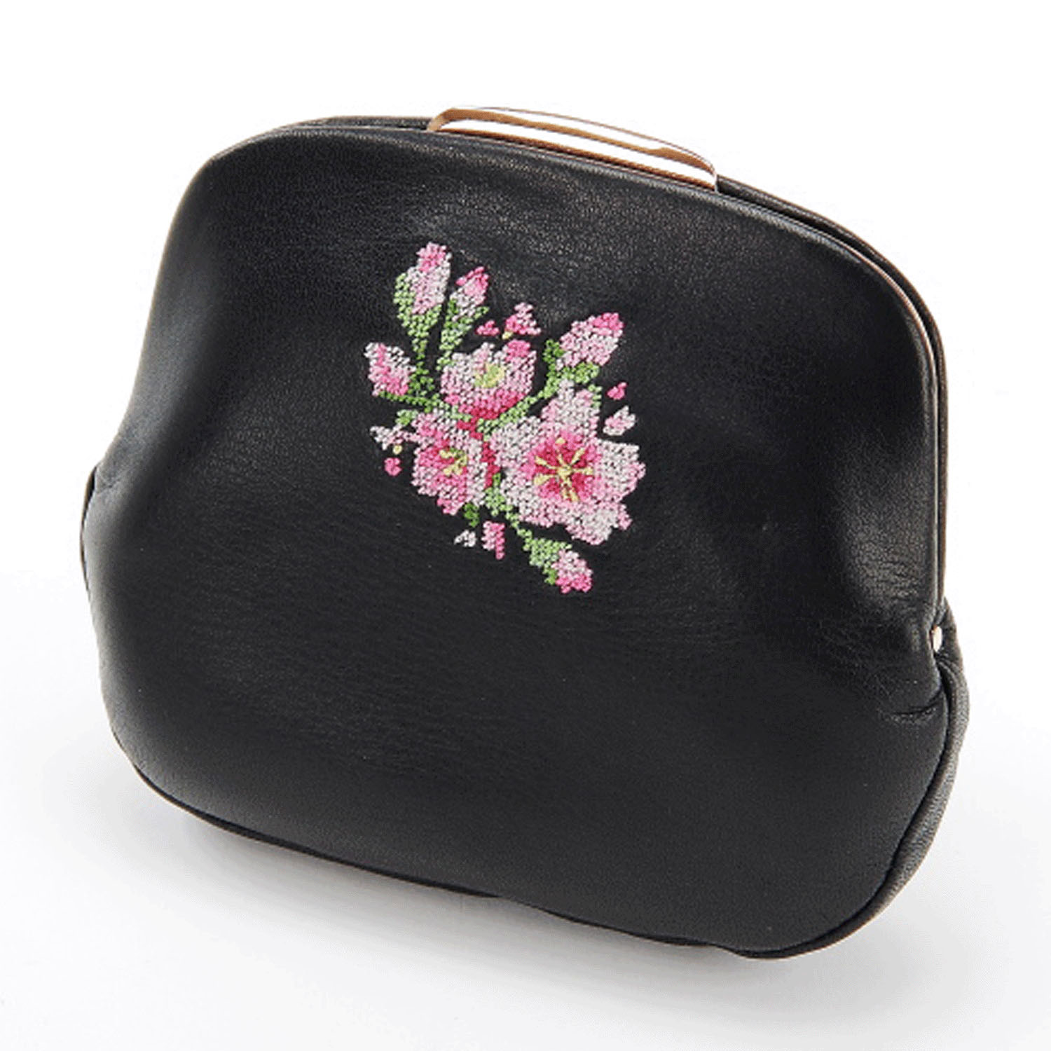 ＊5月1日より価格改定 【日本製】 夢詩集 鏡付き押し口ポーチ桜 - 画像1