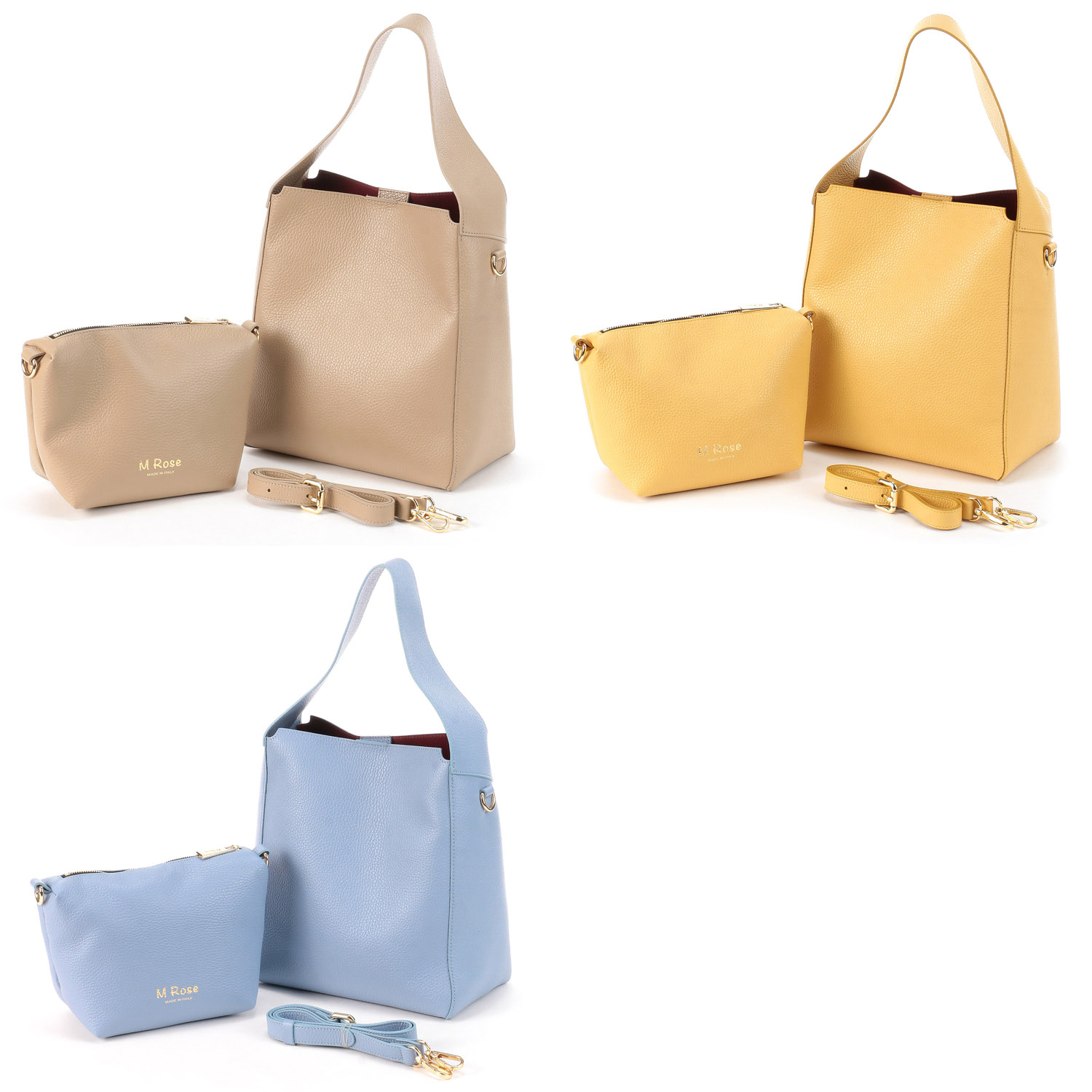 M Rose レザーショッパーポーチ付きワンショルダーバッグ - 画像1